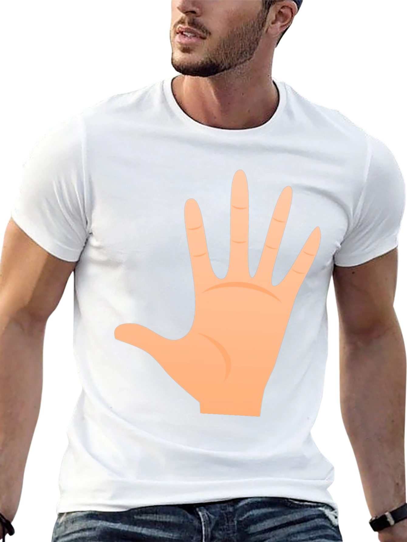 Open Hand Graphic Tee - Casual Black T-Shirt