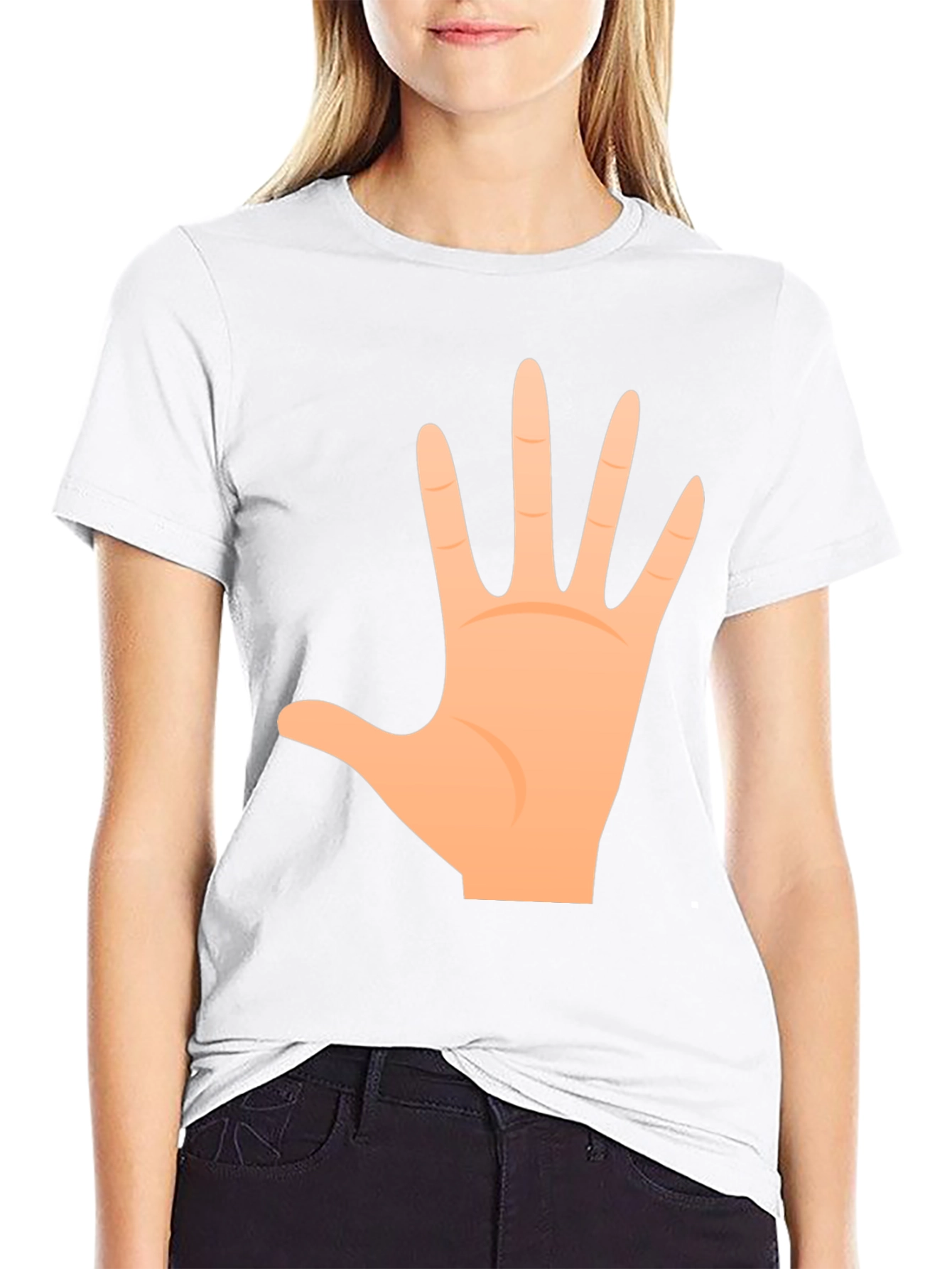 Open Hand Graphic Tee - Casual Black T-Shirt