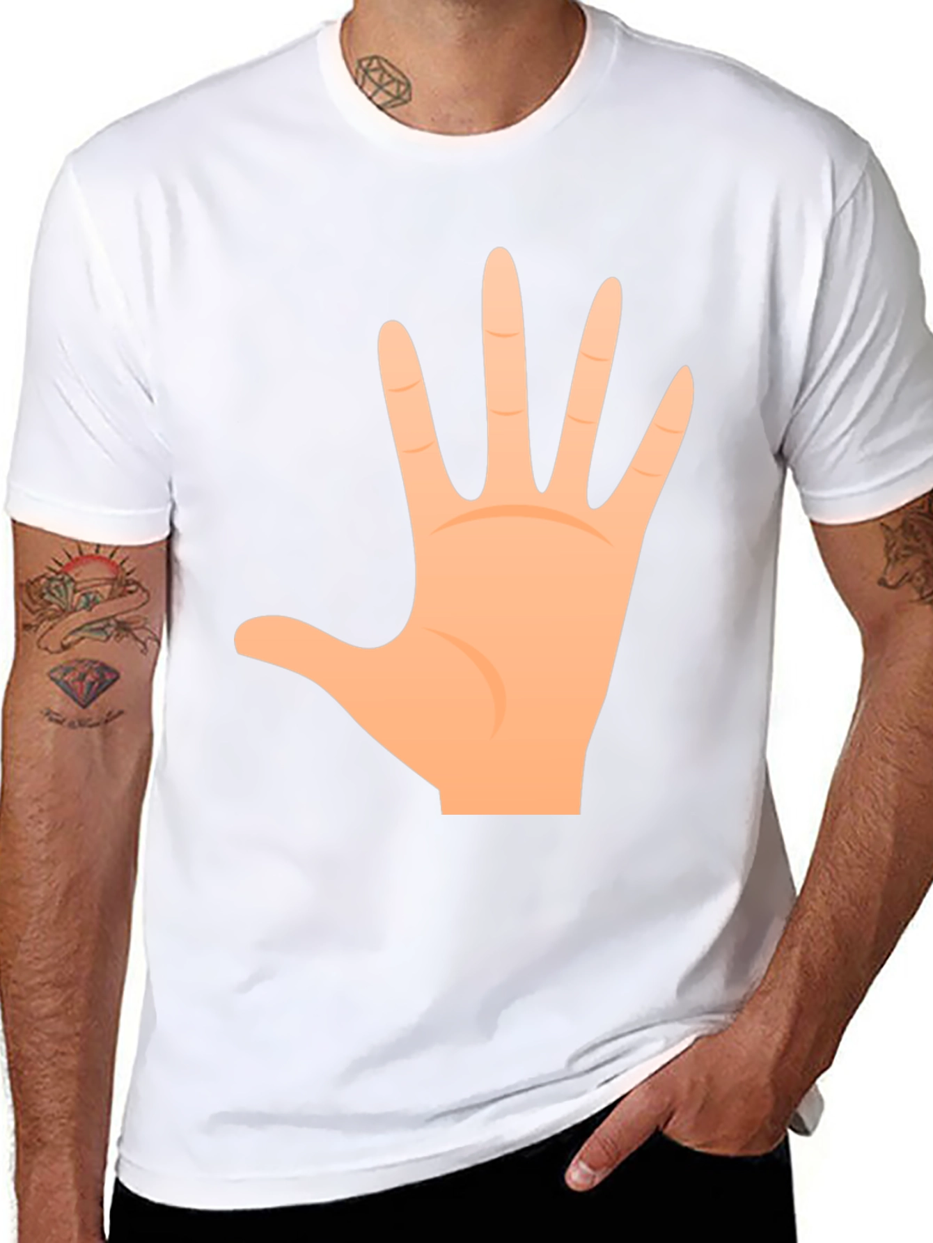 Open Hand Graphic Tee - Casual Black T-Shirt