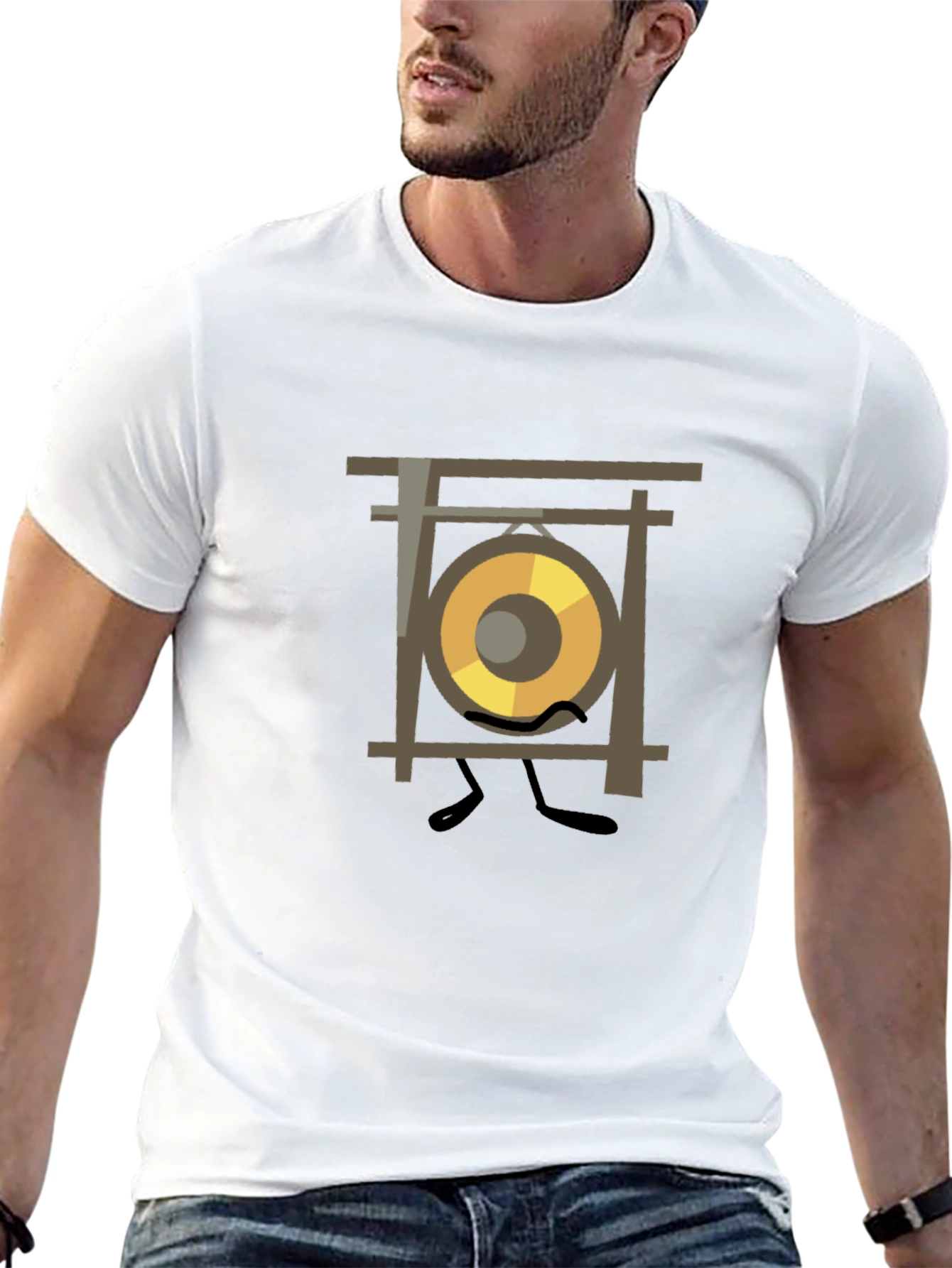 Gong Character Graphic Tee - Unique Music Lover Shirt