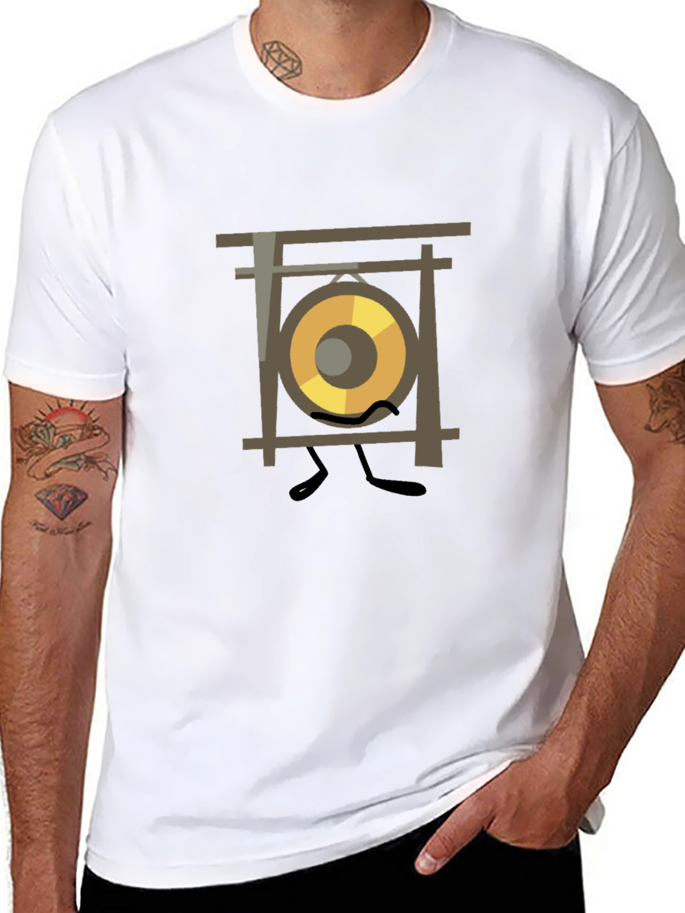 Gong Character Graphic Tee - Unique Music Lover Shirt