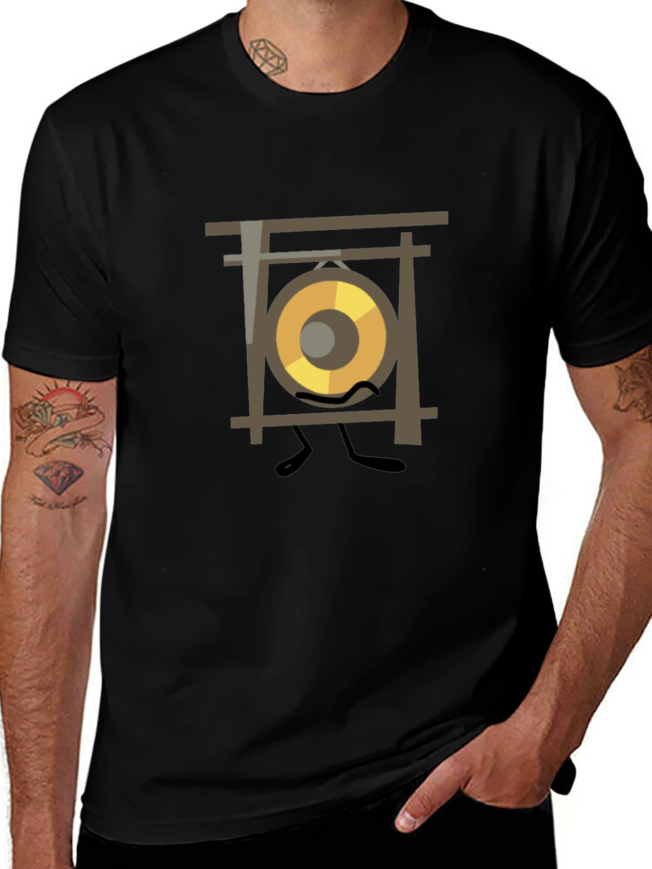 Gong Character Graphic Tee - Unique Music Lover Shirt