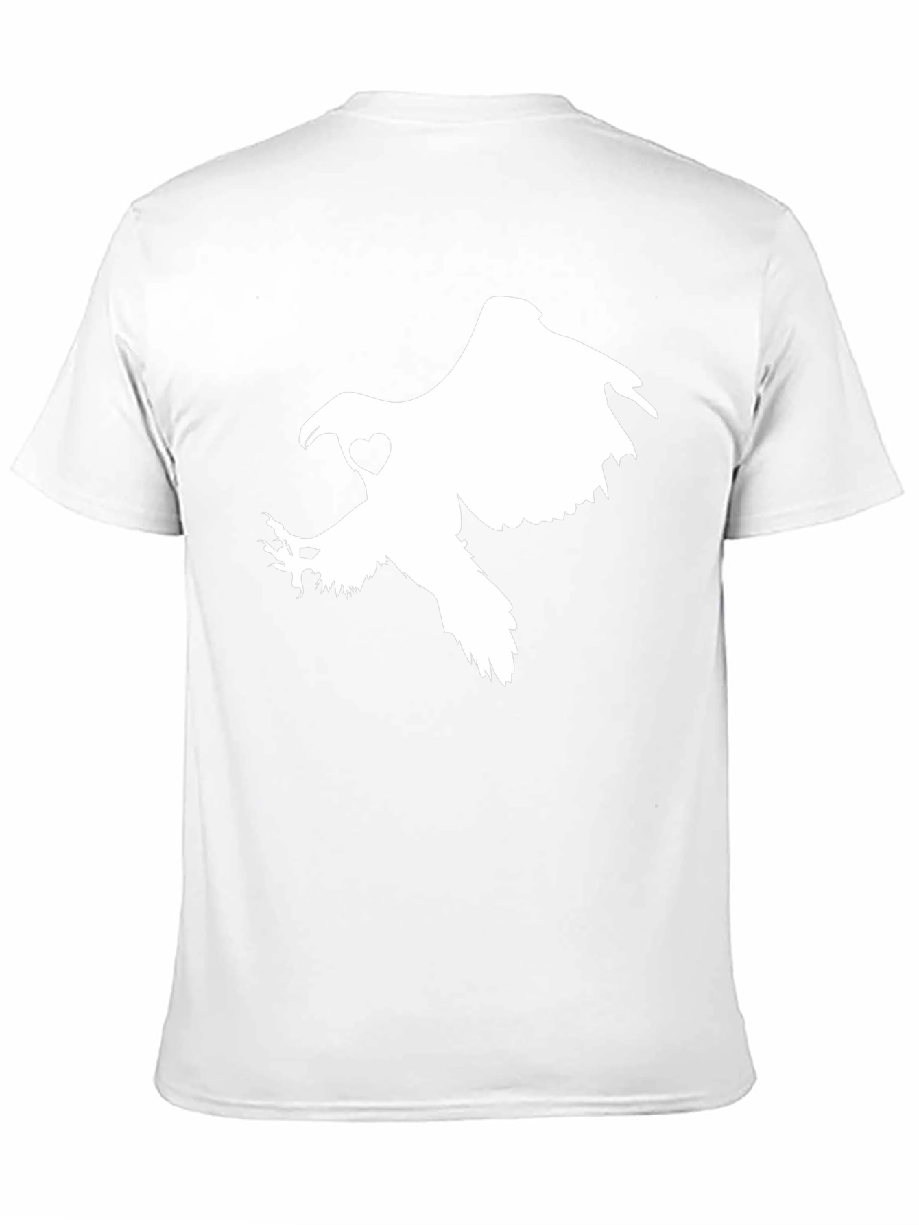 Black T-shirt with White Eagle Heart Graphic