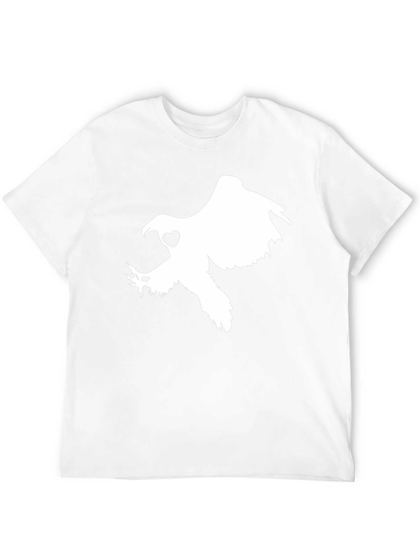 Black T-shirt with White Eagle Heart Graphic