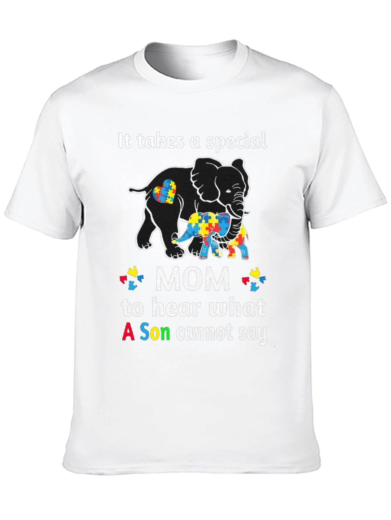 Autism Awareness Mom Elephant T-Shirt