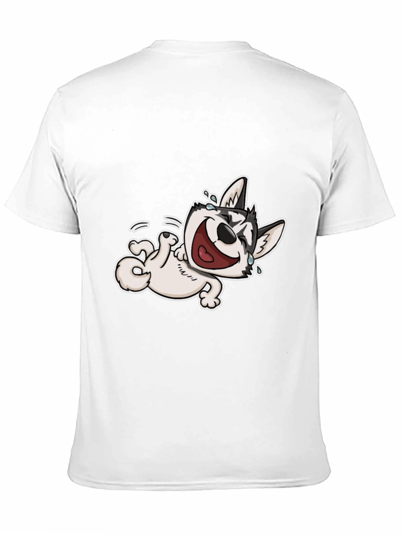 Laughing Husky T-Shirt - Black Cotton Tee