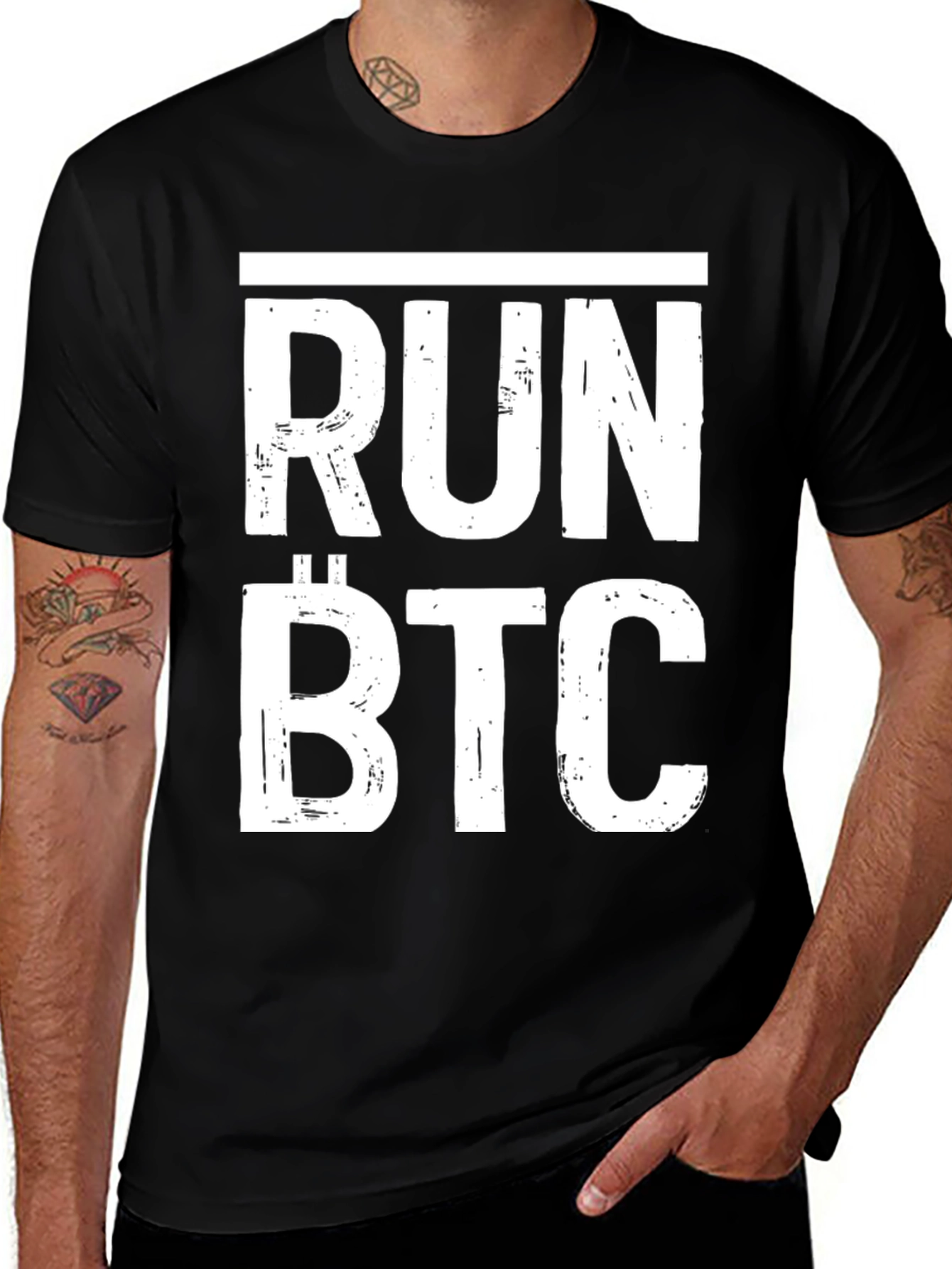 Run BTC Bitcoin Crypto T-Shirt