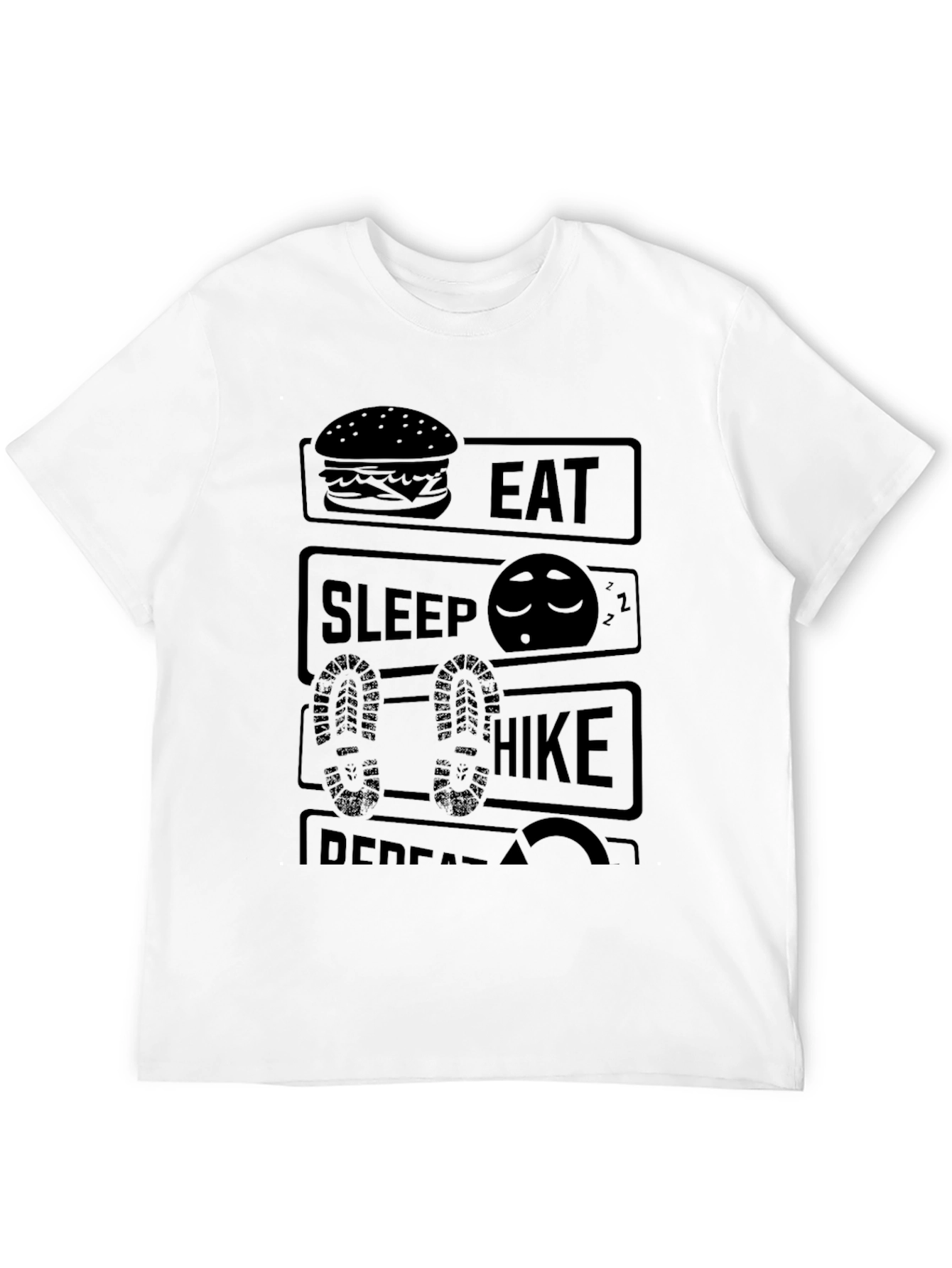 Eat Sleep Hike Repeat Black Graphic Tee