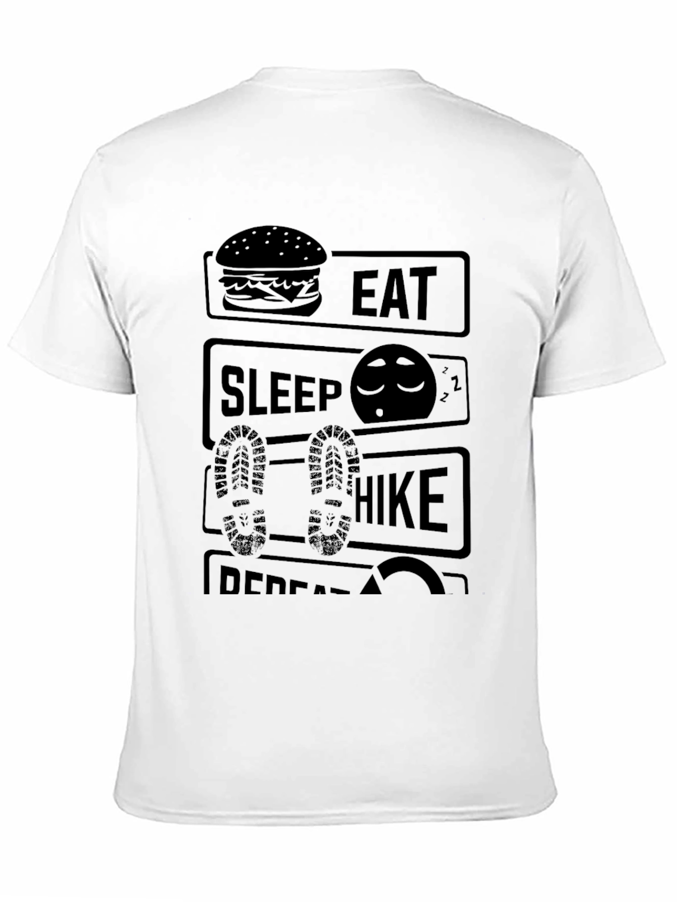 Eat Sleep Hike Repeat Black Graphic Tee