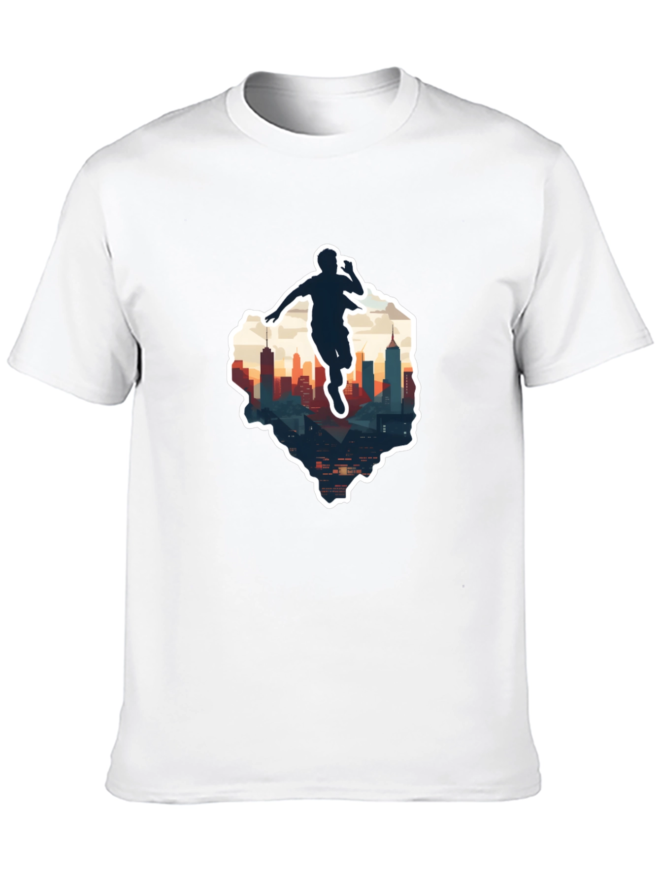 Urban Runner Graphic Tee - Cool Cityscape Design