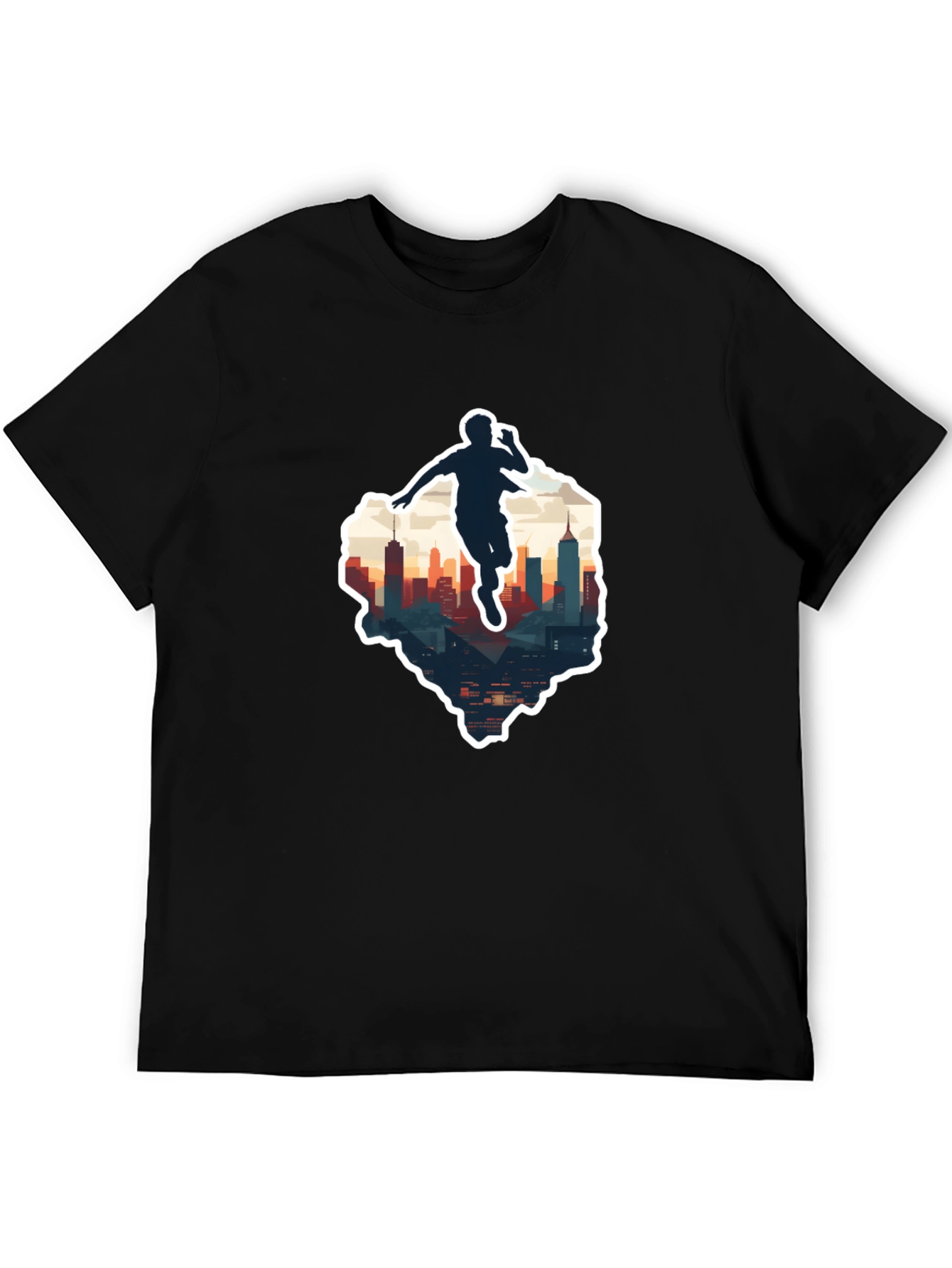 Urban Runner Graphic Tee - Cool Cityscape Design