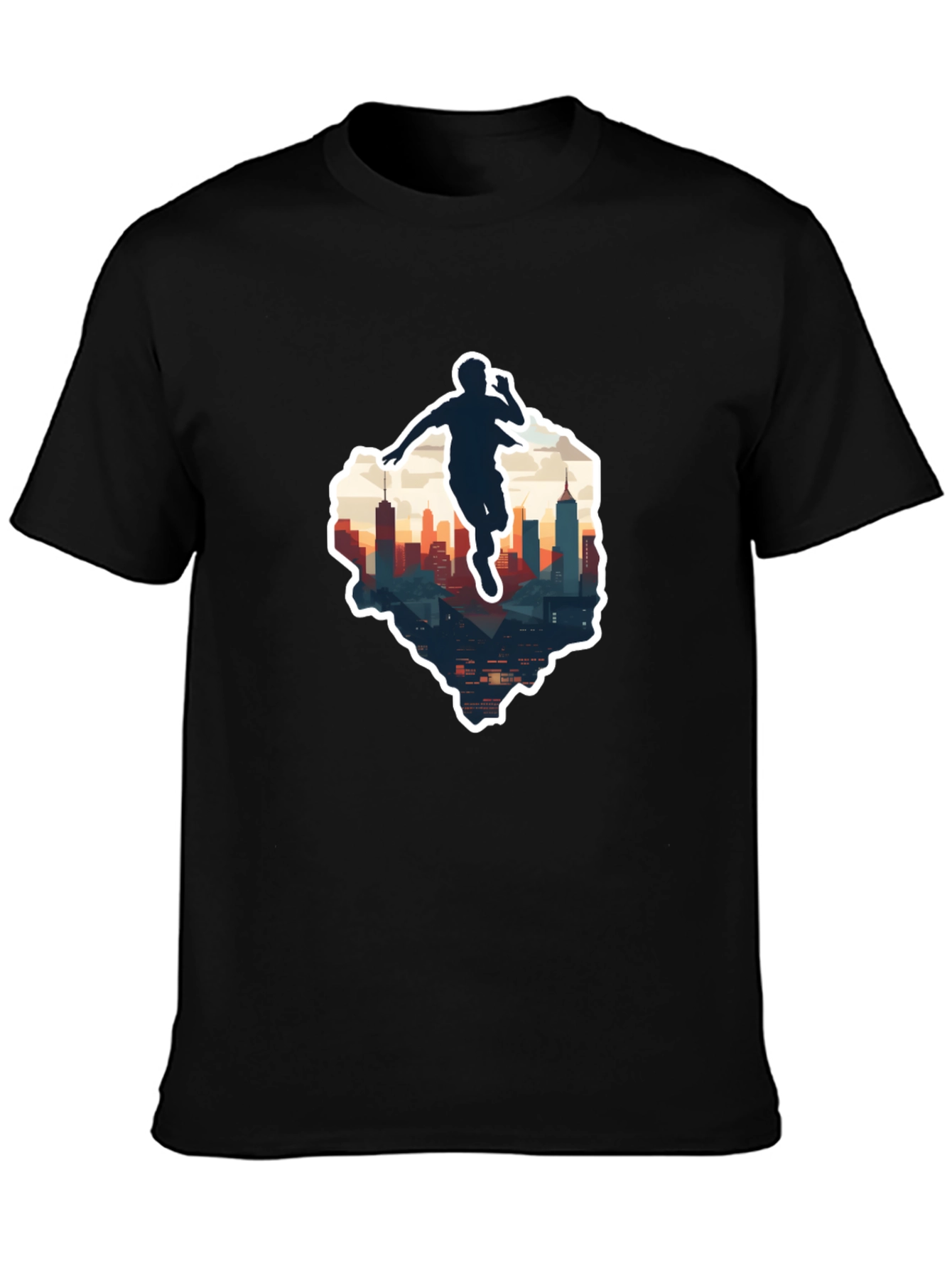Urban Runner Graphic Tee - Cool Cityscape Design