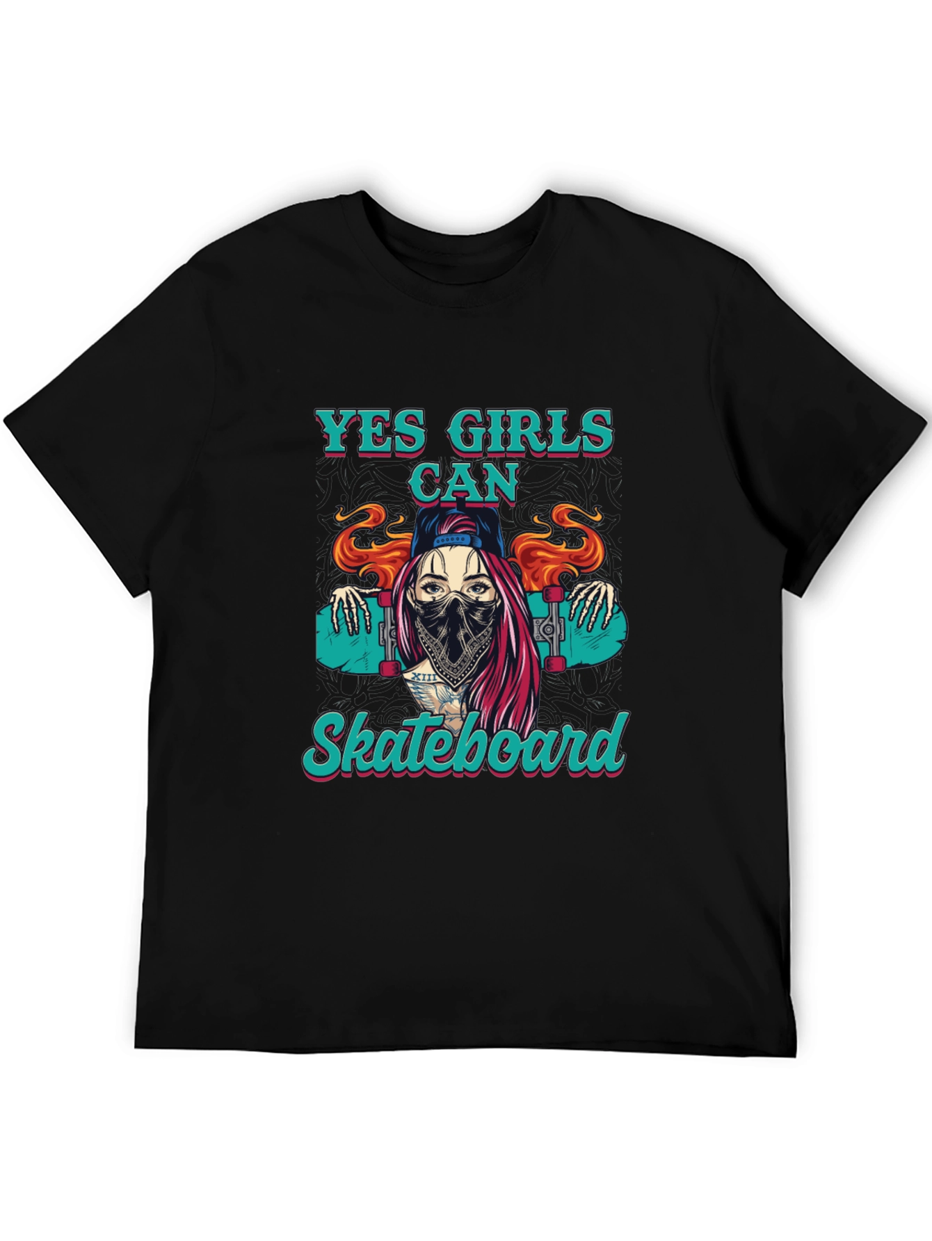 Yes Girls Can Skateboard Graphic Tee