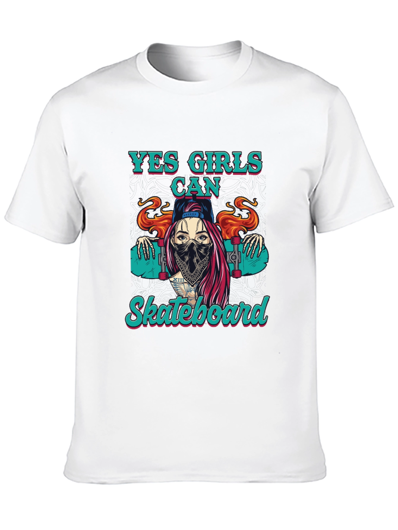 Yes Girls Can Skateboard Graphic Tee
