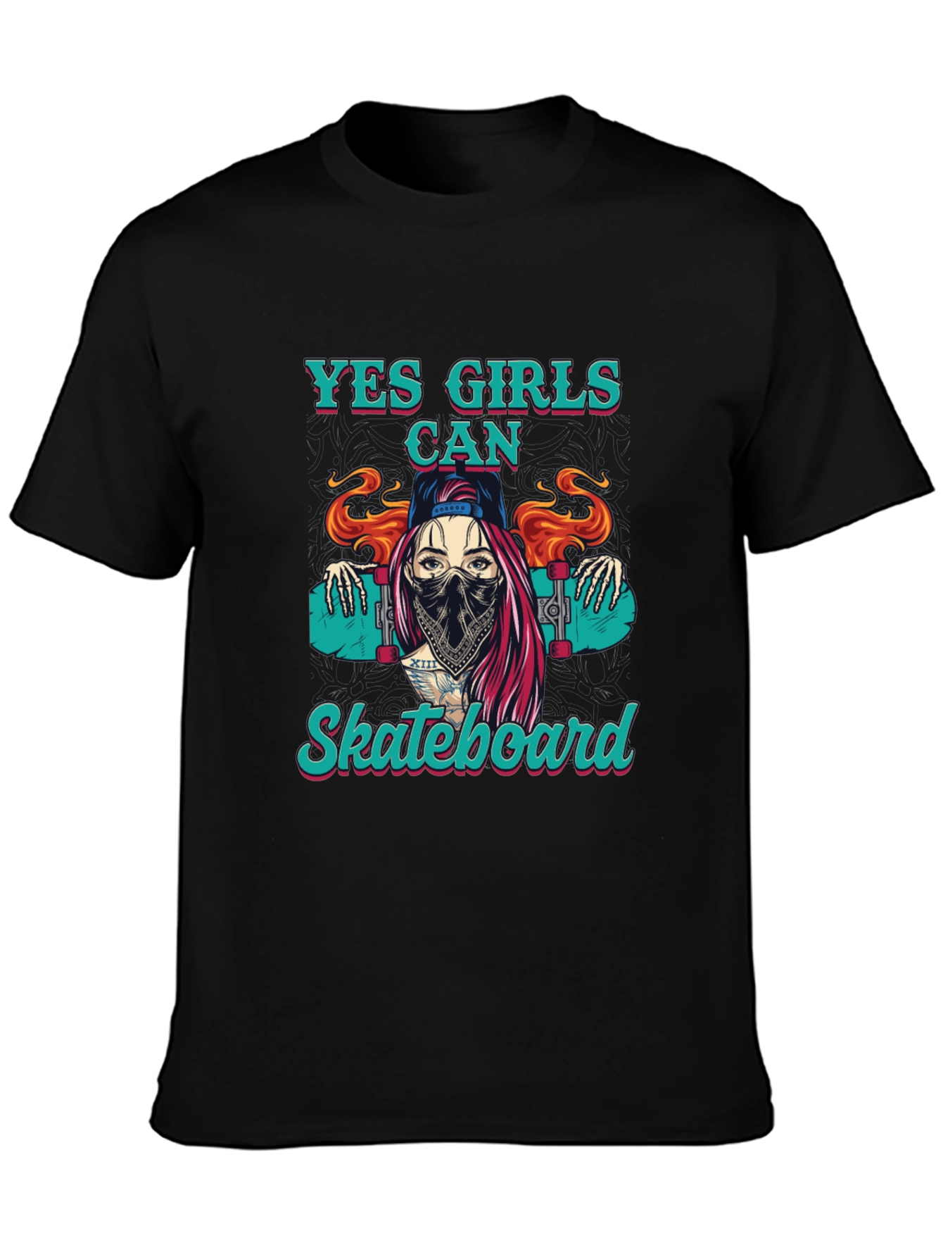 Yes Girls Can Skateboard Graphic Tee