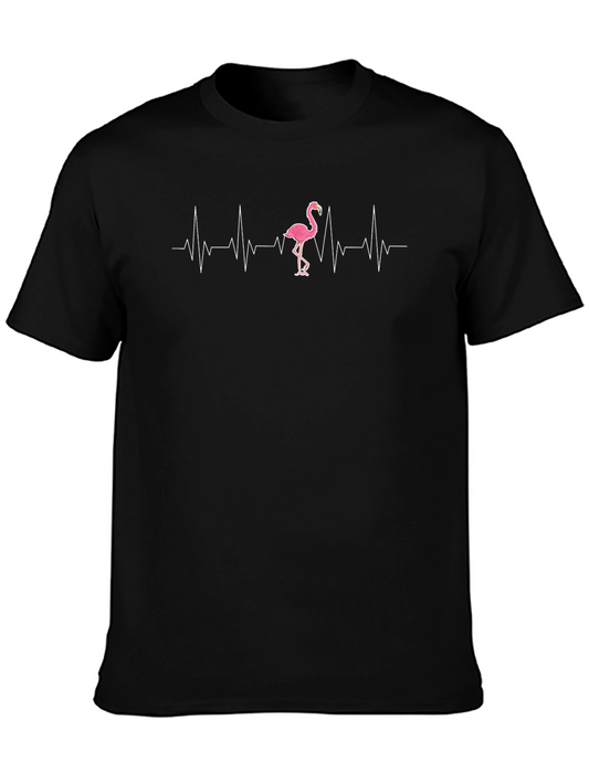 Flamingo Heartbeat T-Shirt - Novelty Tee