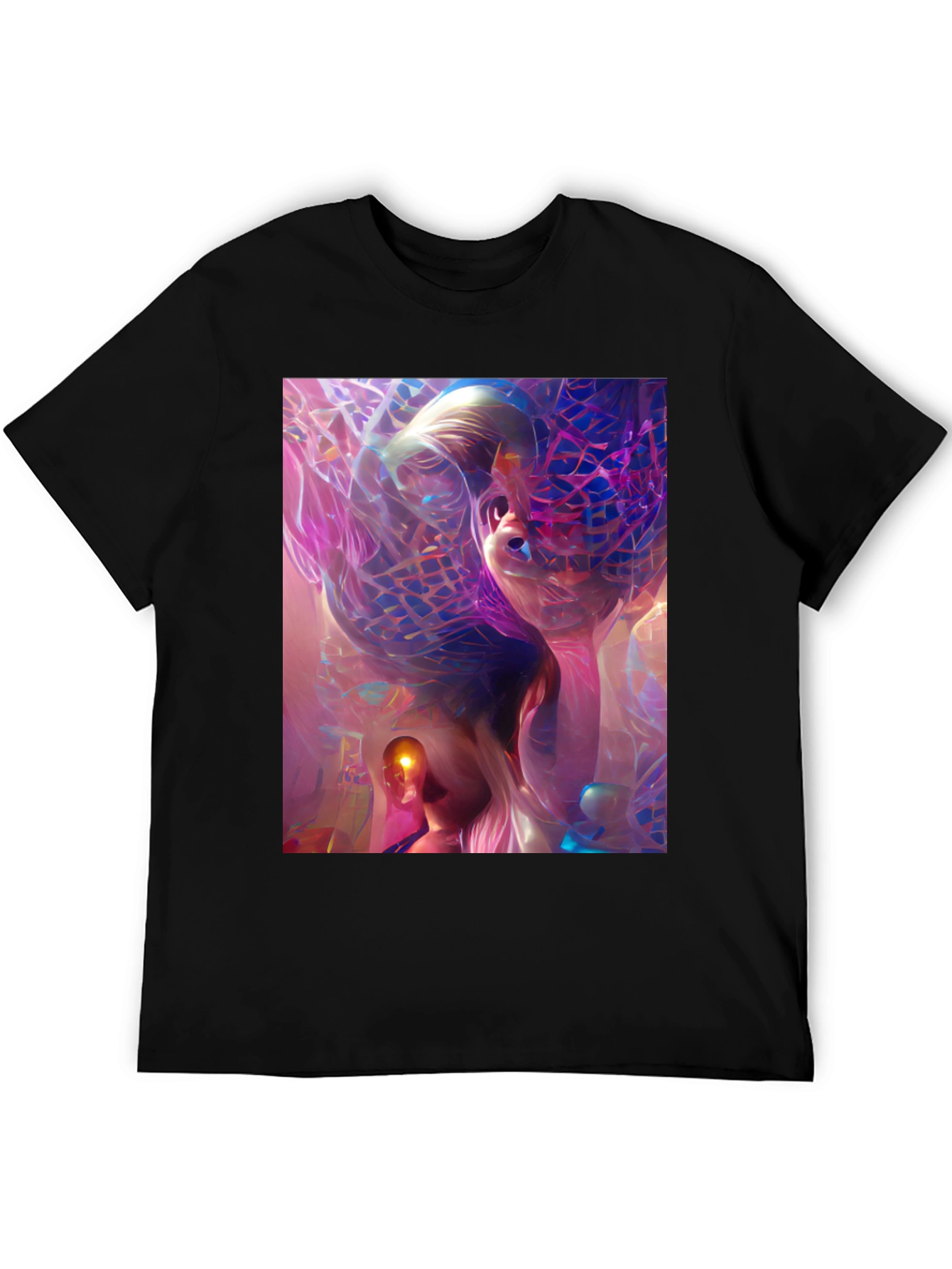 Abstract Art Print Black T-Shirt - Unique Graphic Tee