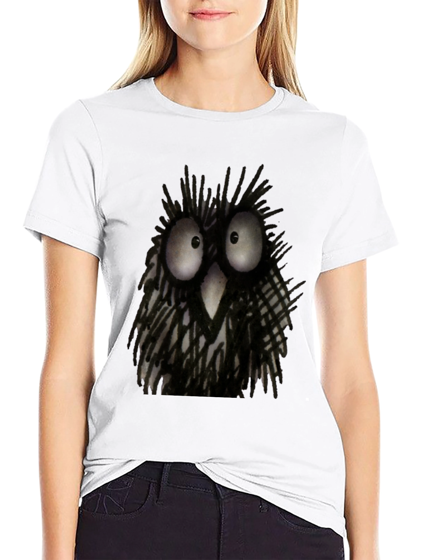 Whimsical Owl Graphic Tee - Black Unisex T-Shirt