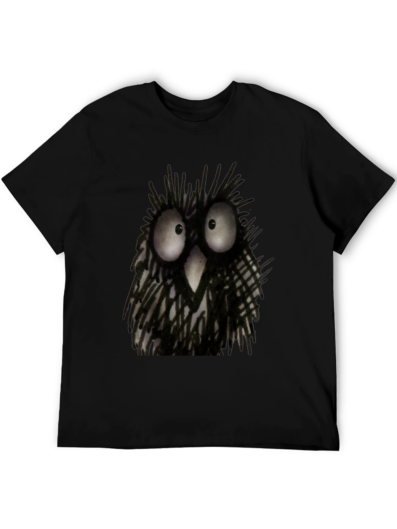 Whimsical Owl Graphic Tee - Black Unisex T-Shirt