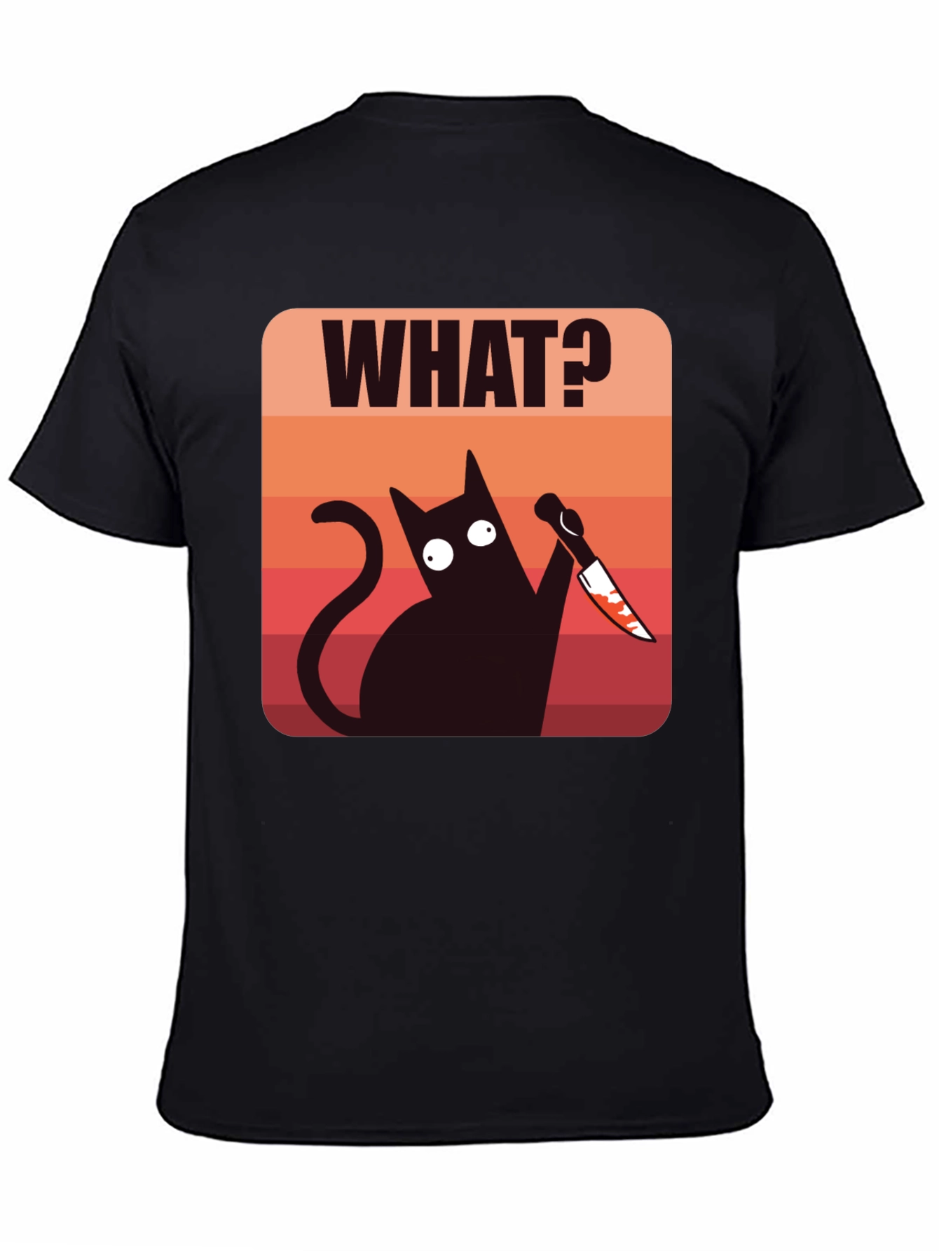 Funny Cat With Knife Mens T-Shirt