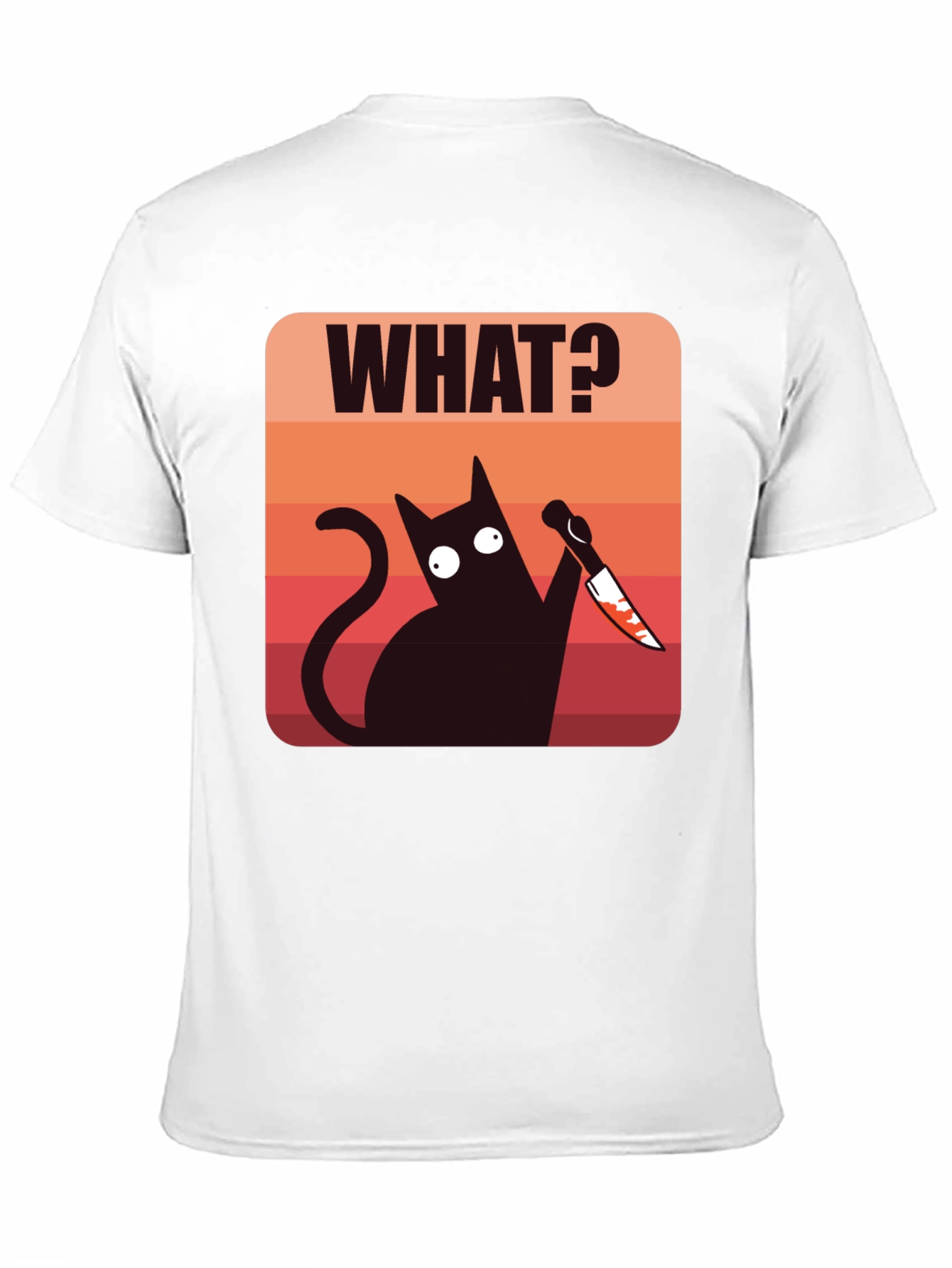 Funny Cat With Knife Mens T-Shirt