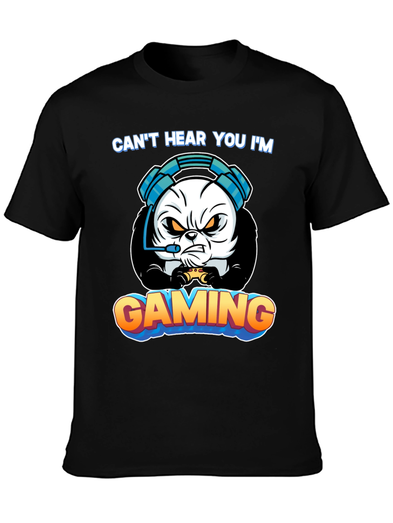 Gamer Panda T-Shirt - Cant Hear You Im Gaming!