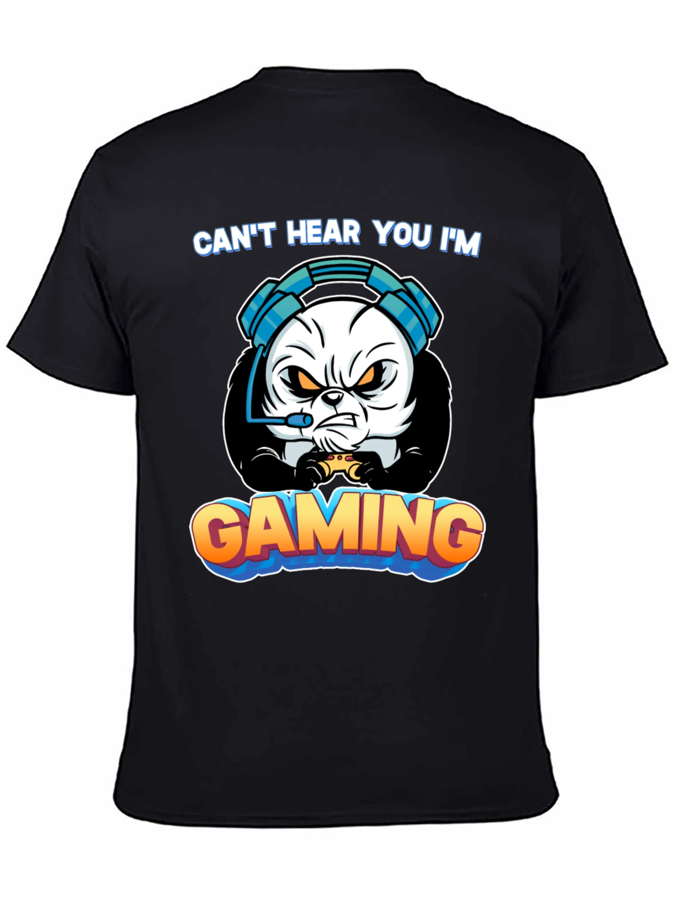 Gamer Panda T-Shirt - Cant Hear You Im Gaming!