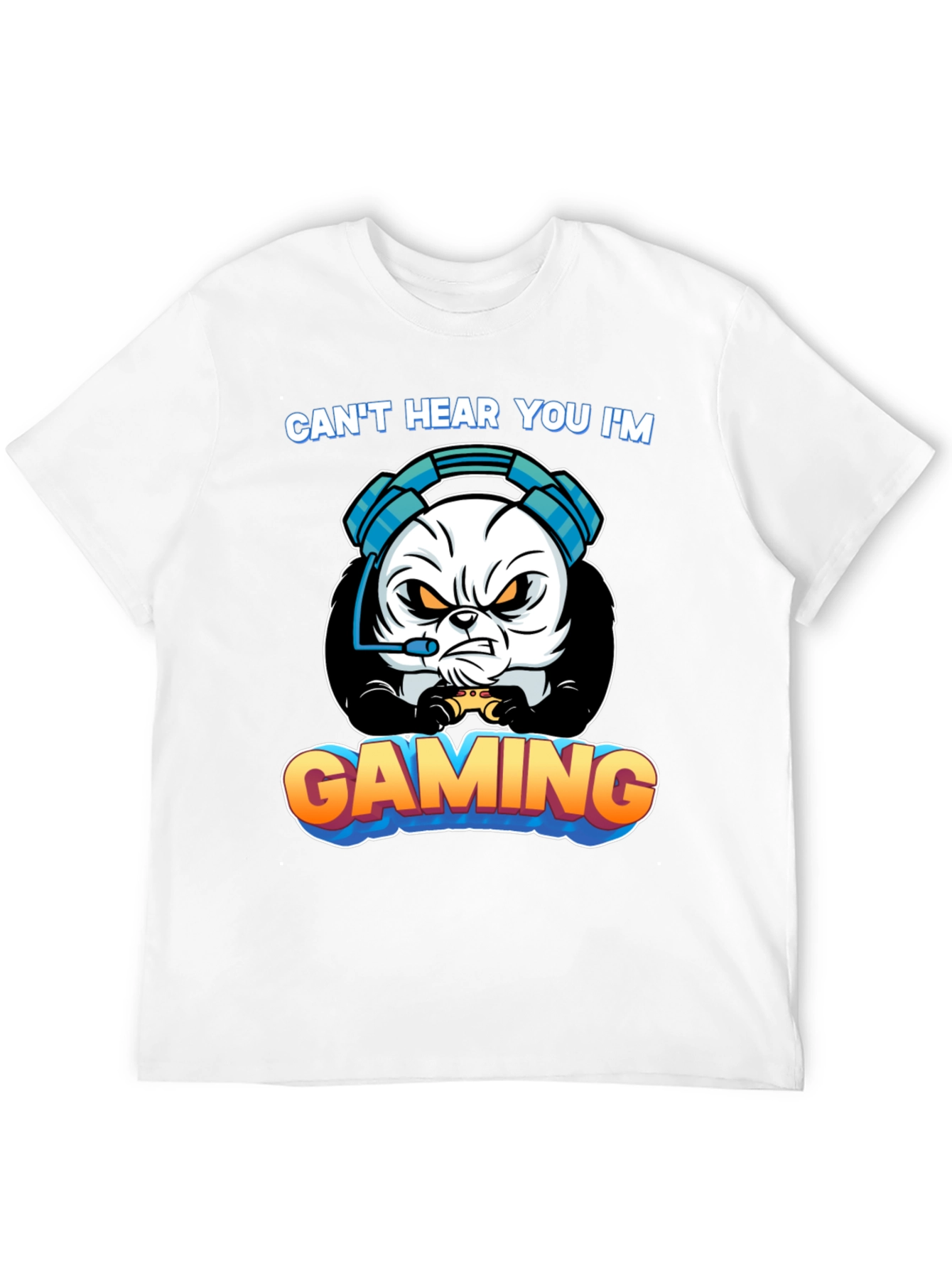 Gamer Panda T-Shirt - Cant Hear You Im Gaming!