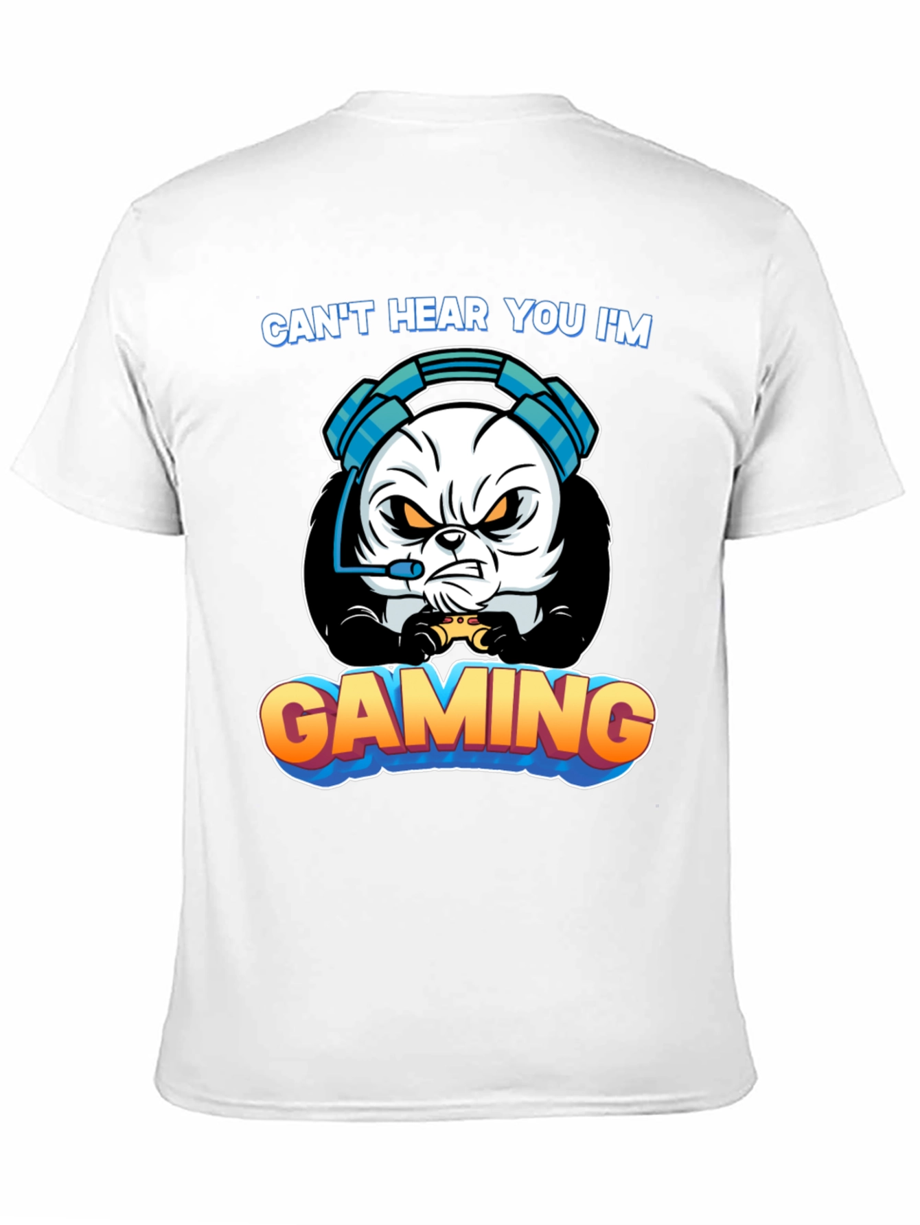 Gamer Panda T-Shirt - Cant Hear You Im Gaming!