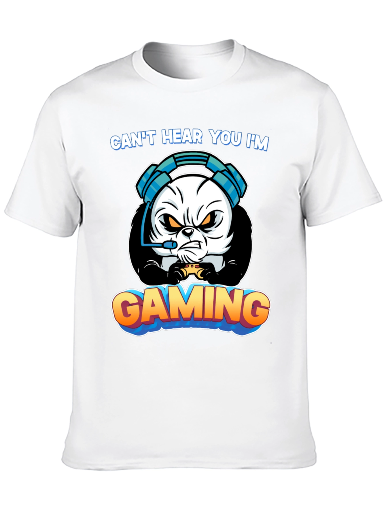 Gamer Panda T-Shirt - Cant Hear You Im Gaming!