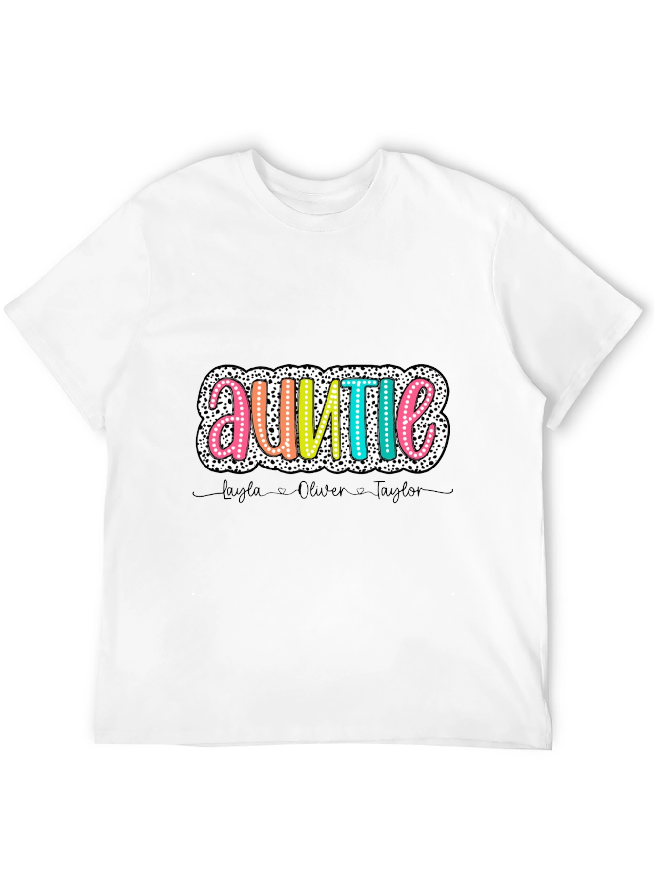 Personalized Auntie T-Shirt with Names