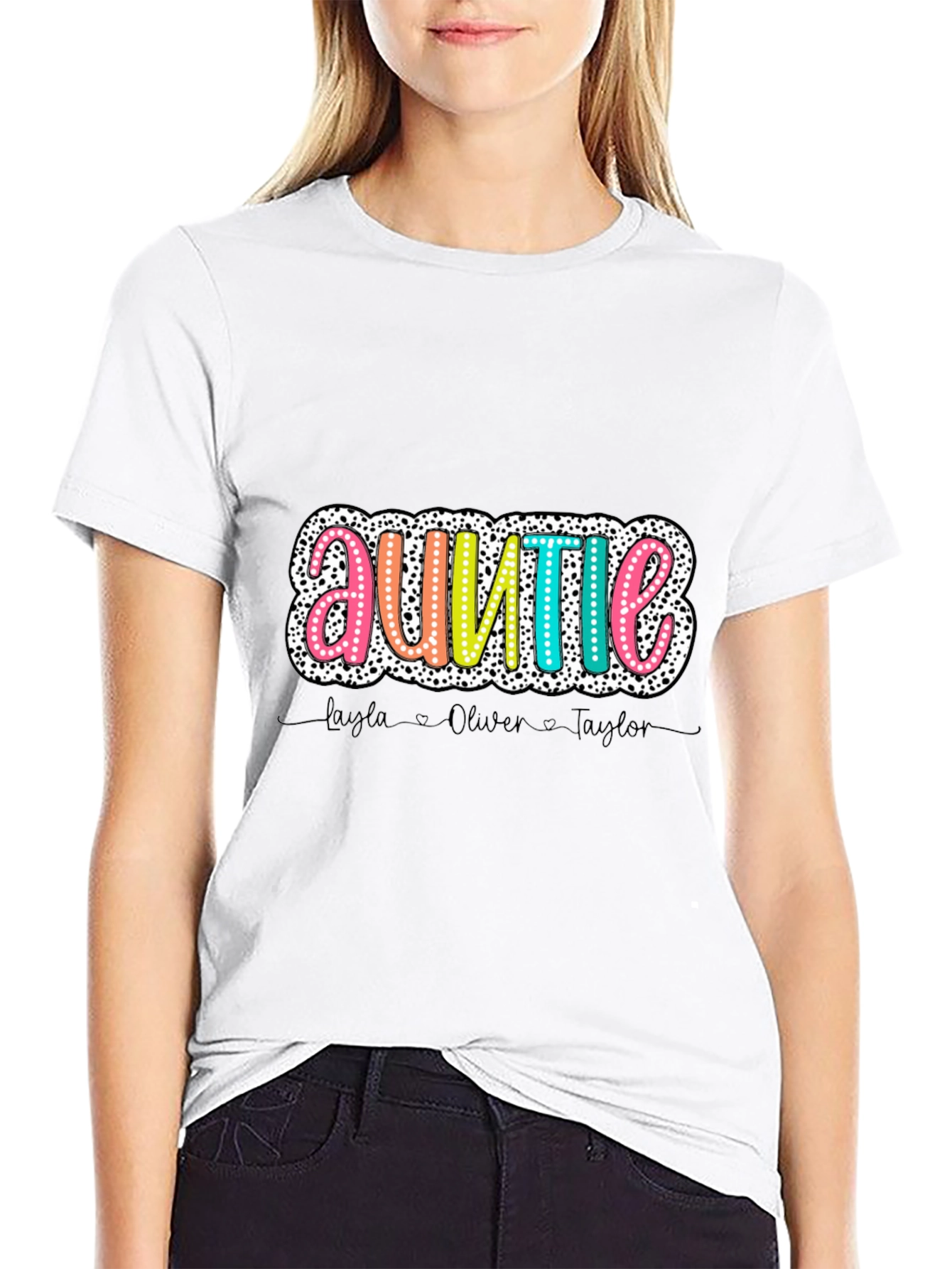 Personalized Auntie T-Shirt with Names