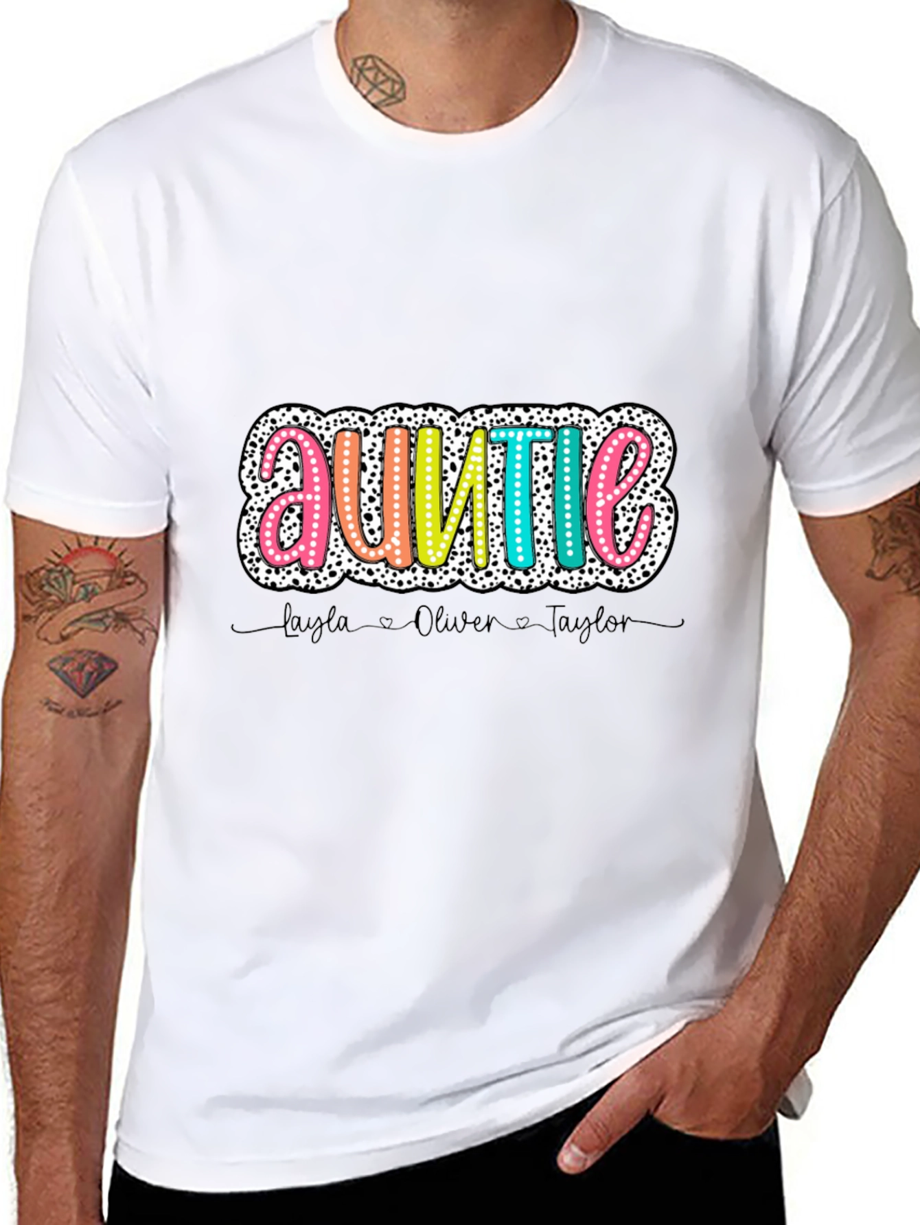 Personalized Auntie T-Shirt with Names
