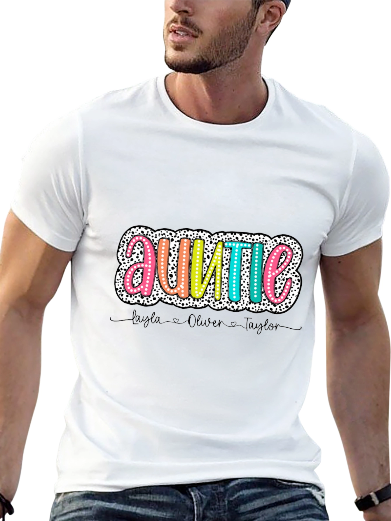 Personalized Auntie T-Shirt with Names