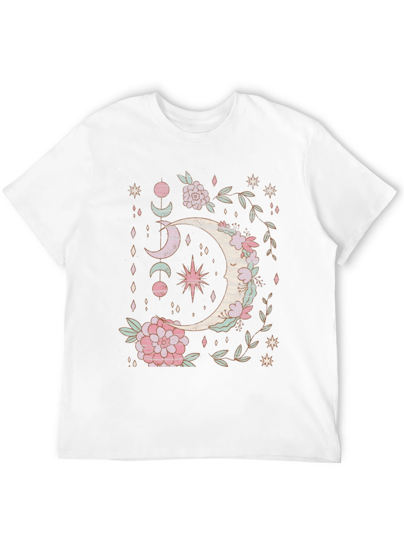 Boho Moon & Floral Graphic Tee