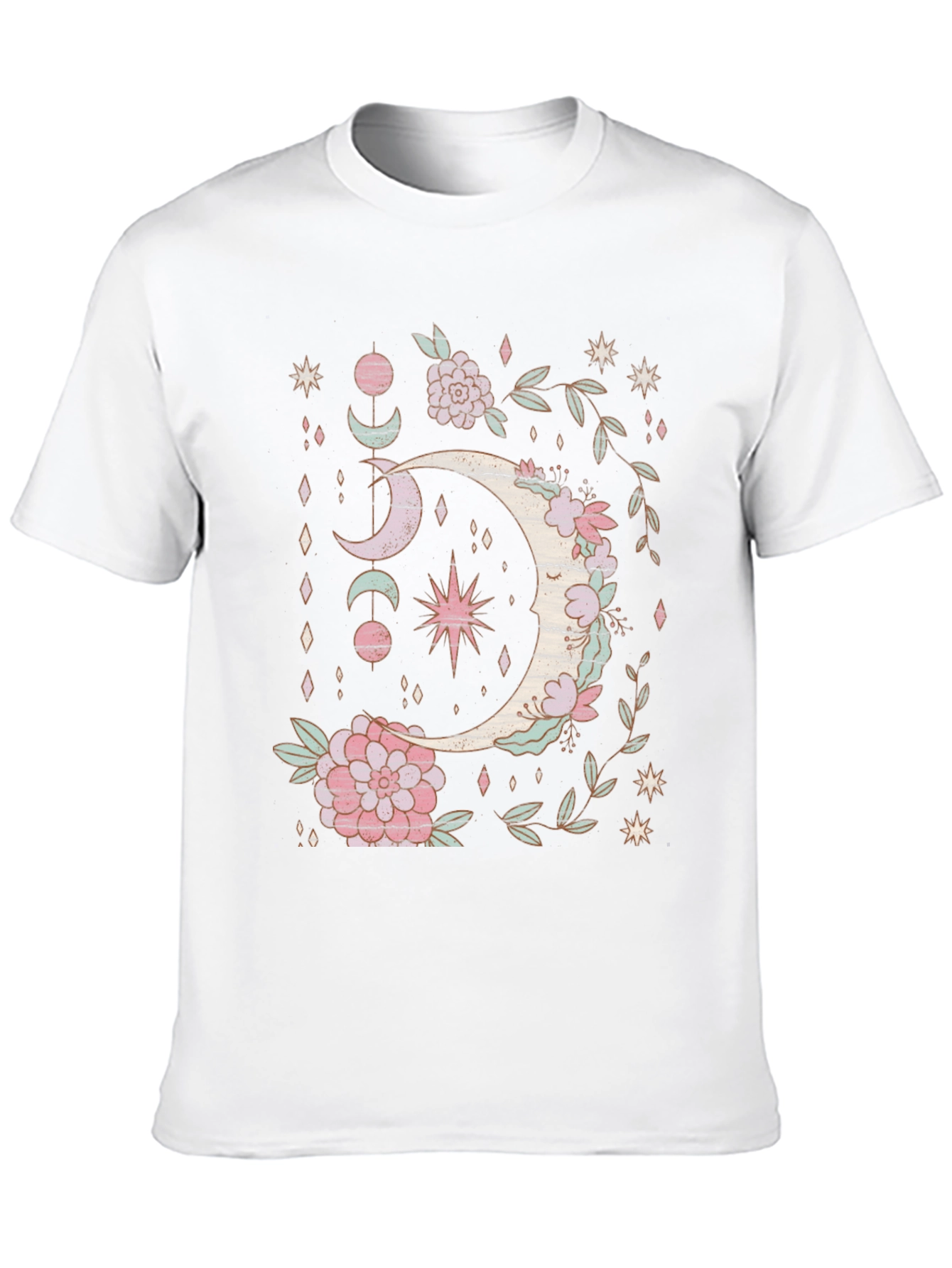 Boho Moon & Floral Graphic Tee