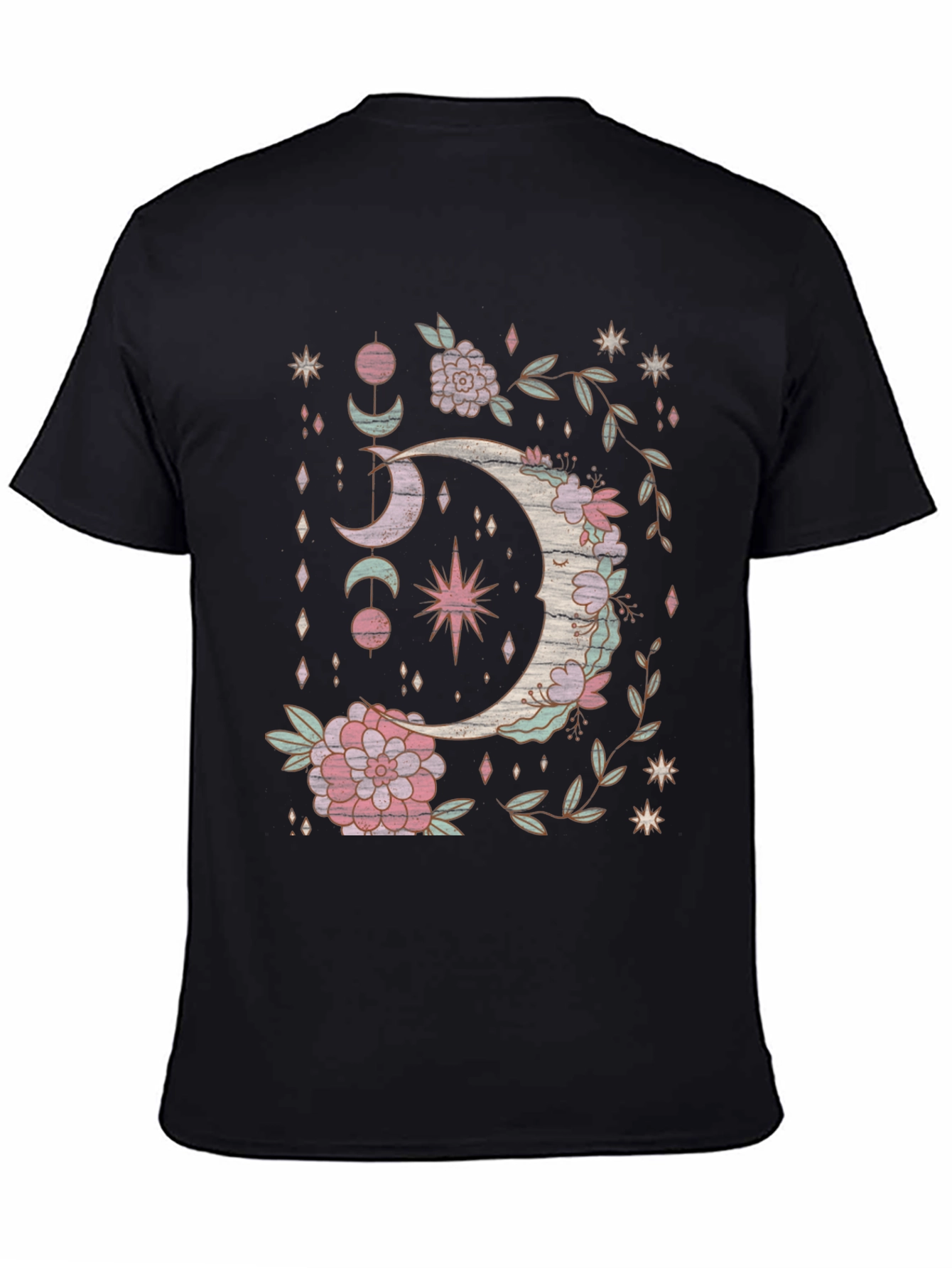 Boho Moon & Floral Graphic Tee