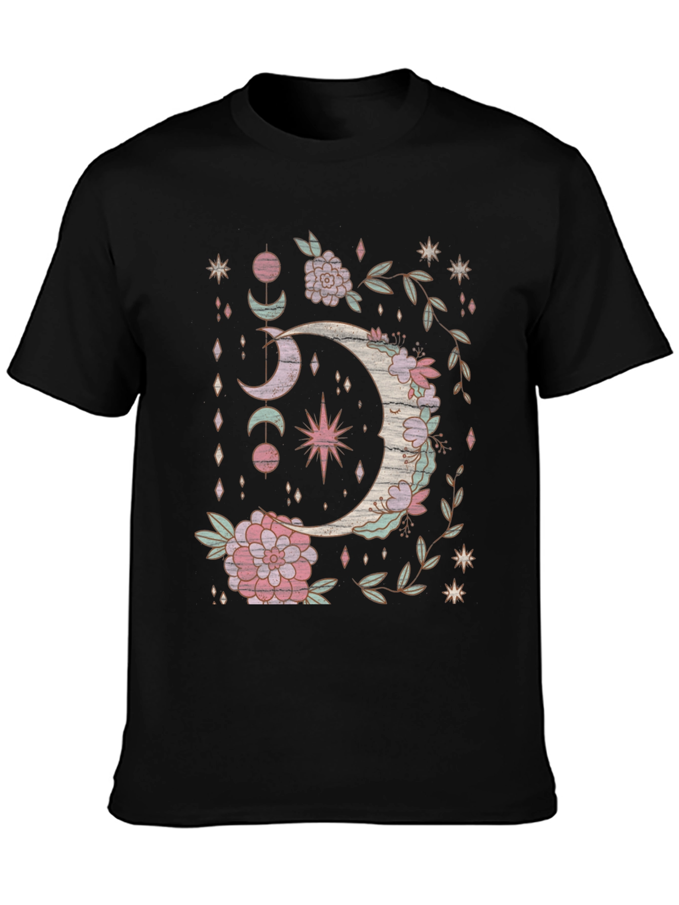 Boho Moon & Floral Graphic Tee