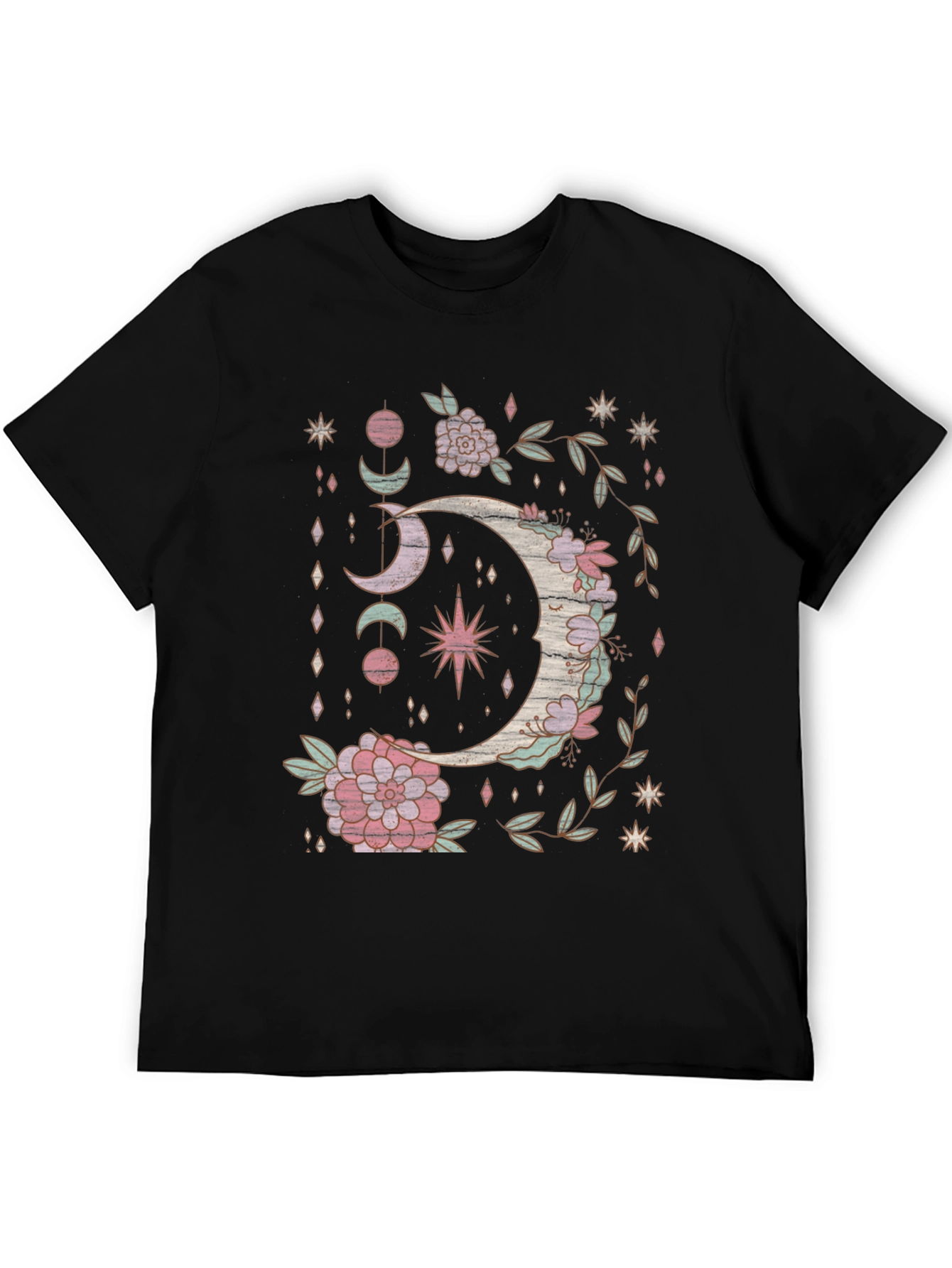Boho Moon & Floral Graphic Tee