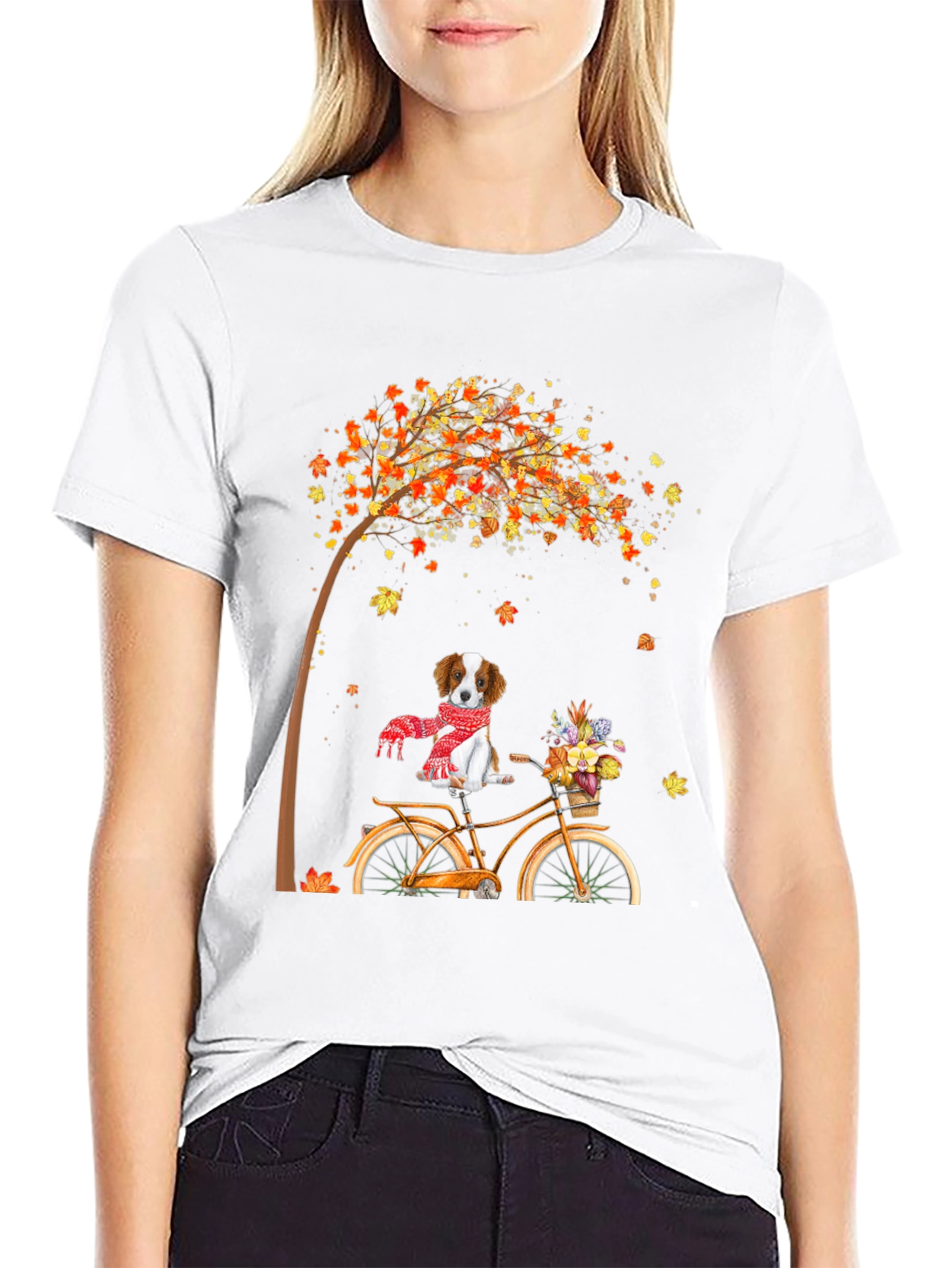 Dog on Bike Autumn T-Shirt