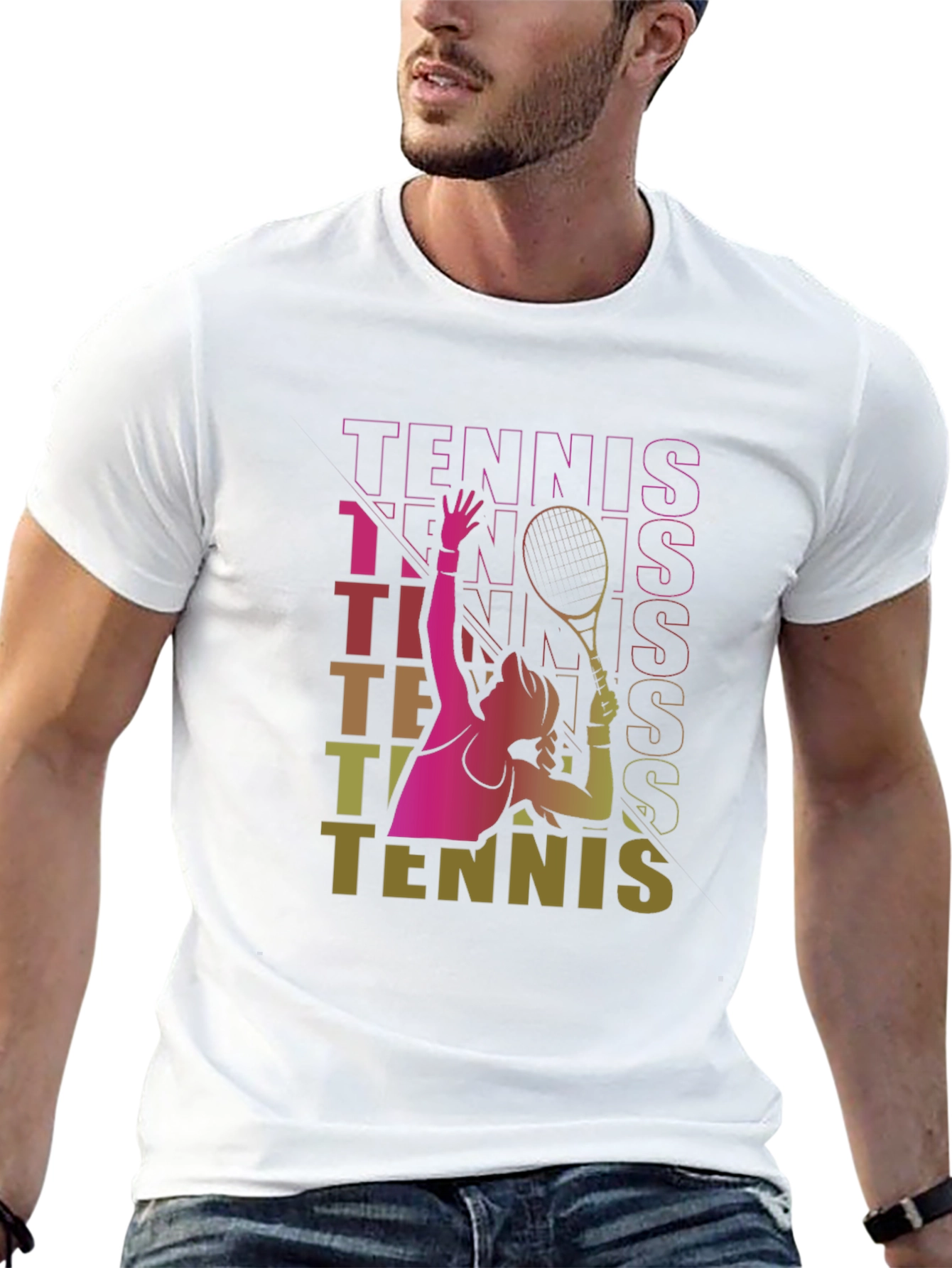Tennis Graphic T-Shirt Retro Style
