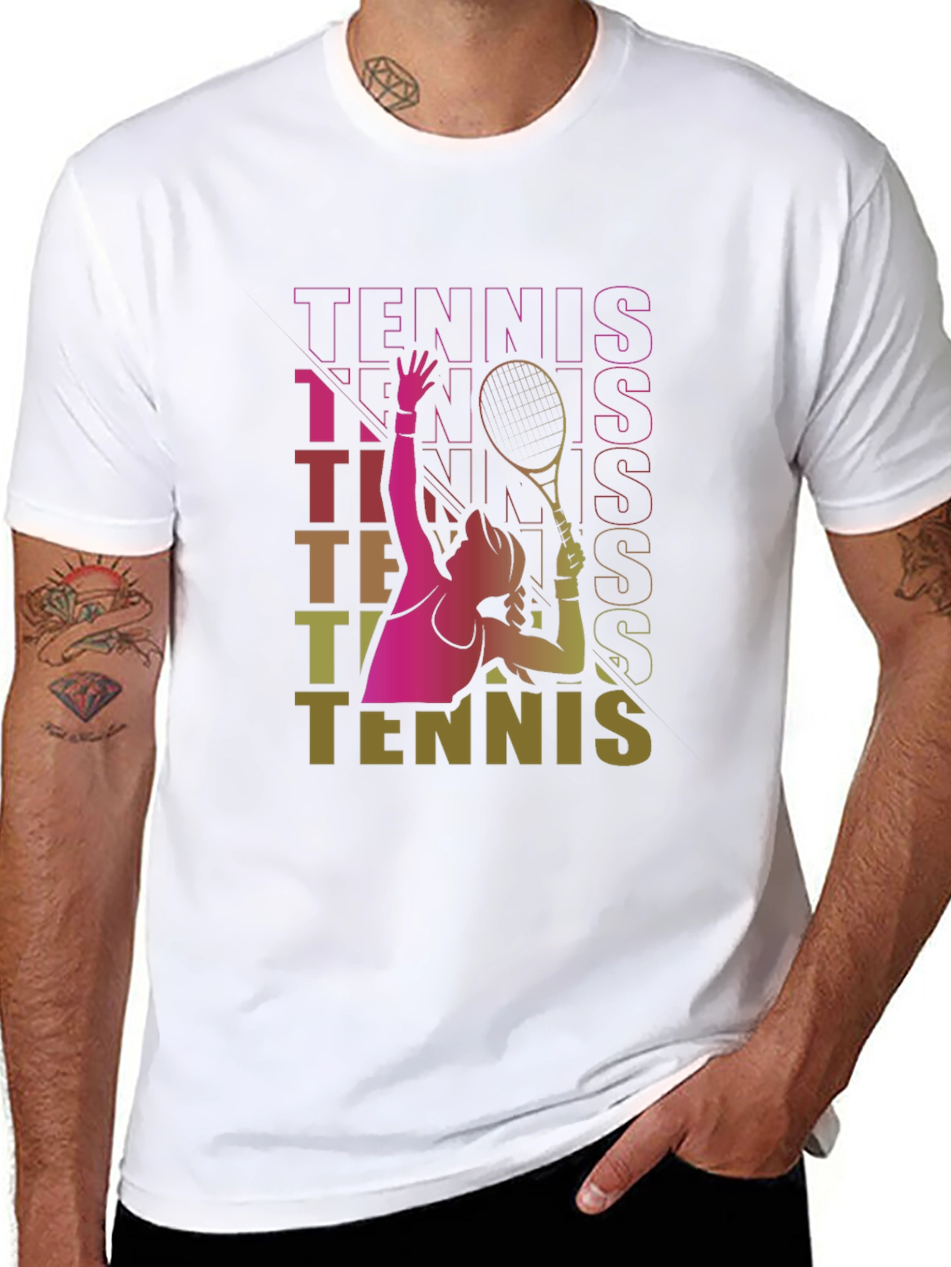 Tennis Graphic T-Shirt Retro Style