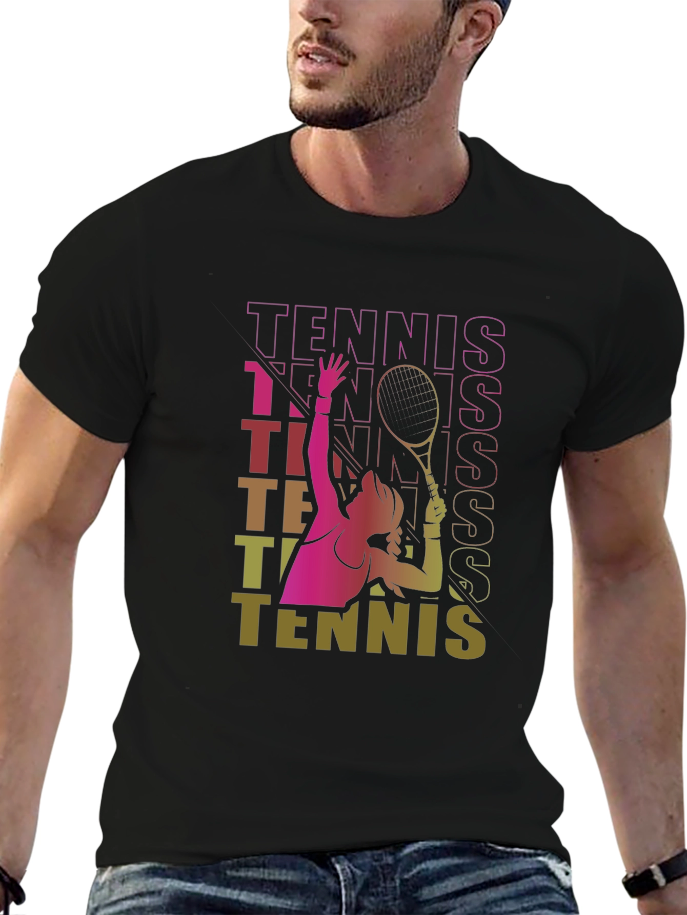Tennis Graphic T-Shirt Retro Style
