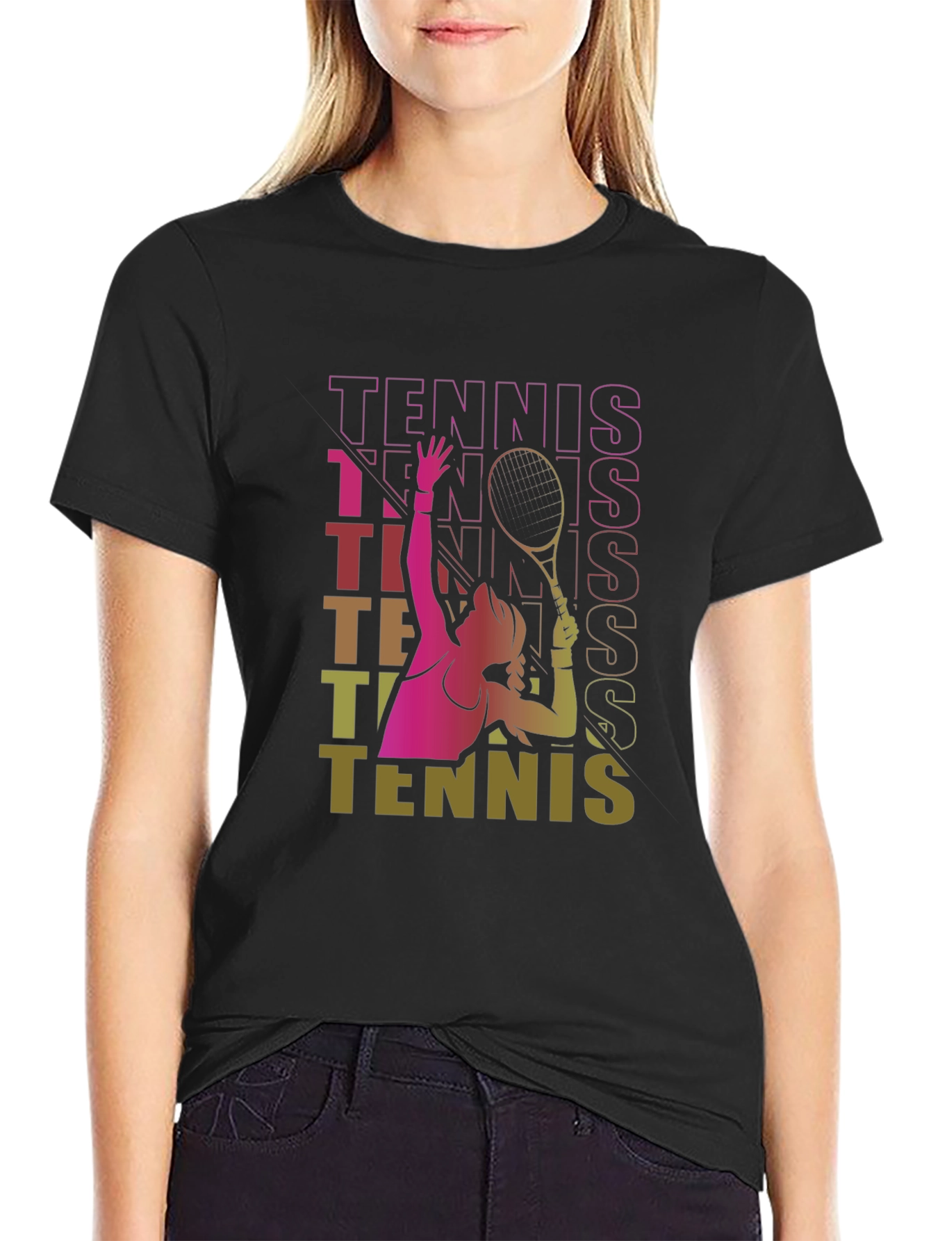 Tennis Graphic T-Shirt Retro Style
