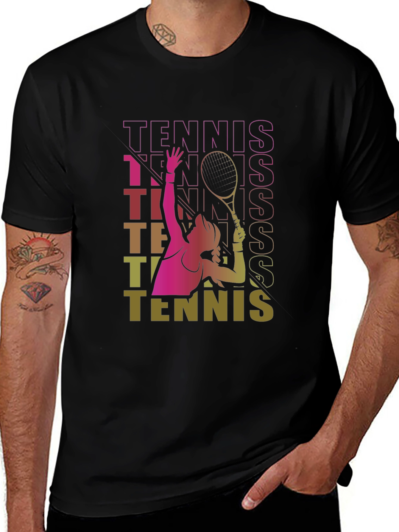 Tennis Graphic T-Shirt Retro Style