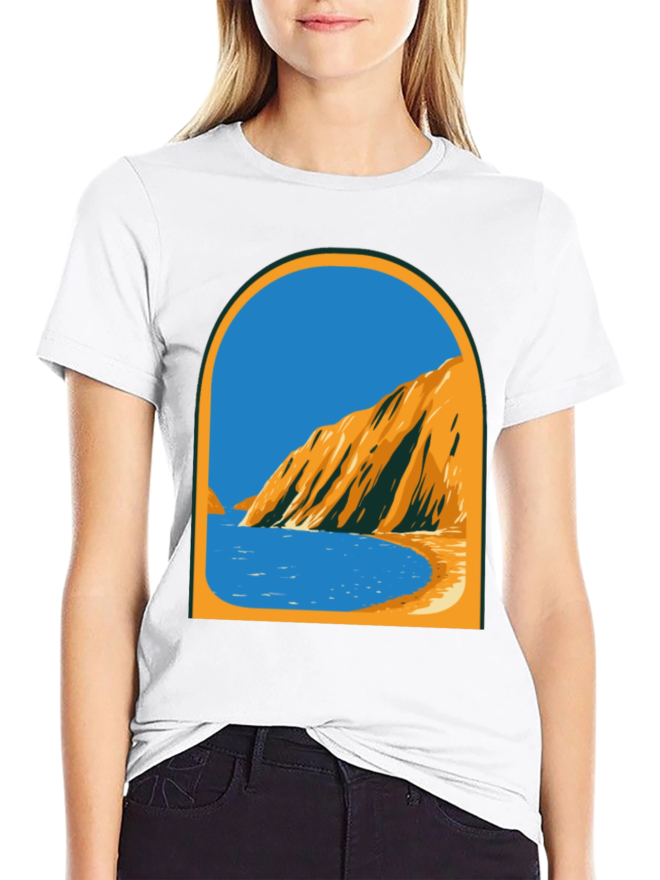 Coastal View Graphic Tee - Black