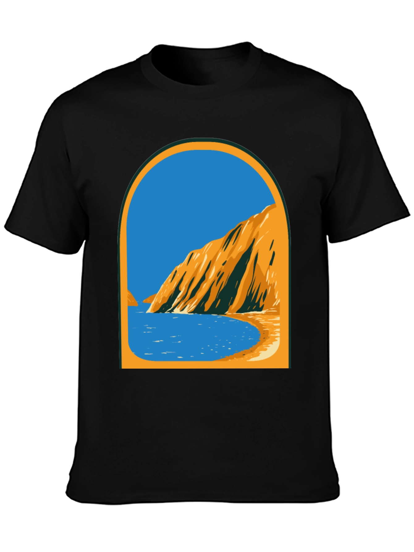 Coastal View Graphic Tee - Black