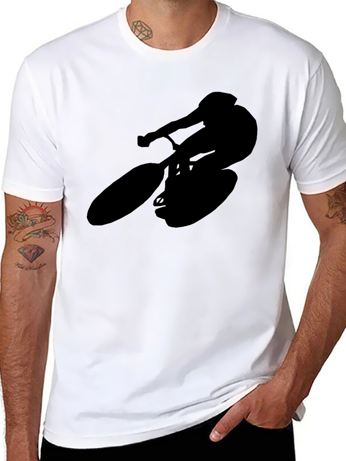 Silhouette Cyclist T-Shirt - Black