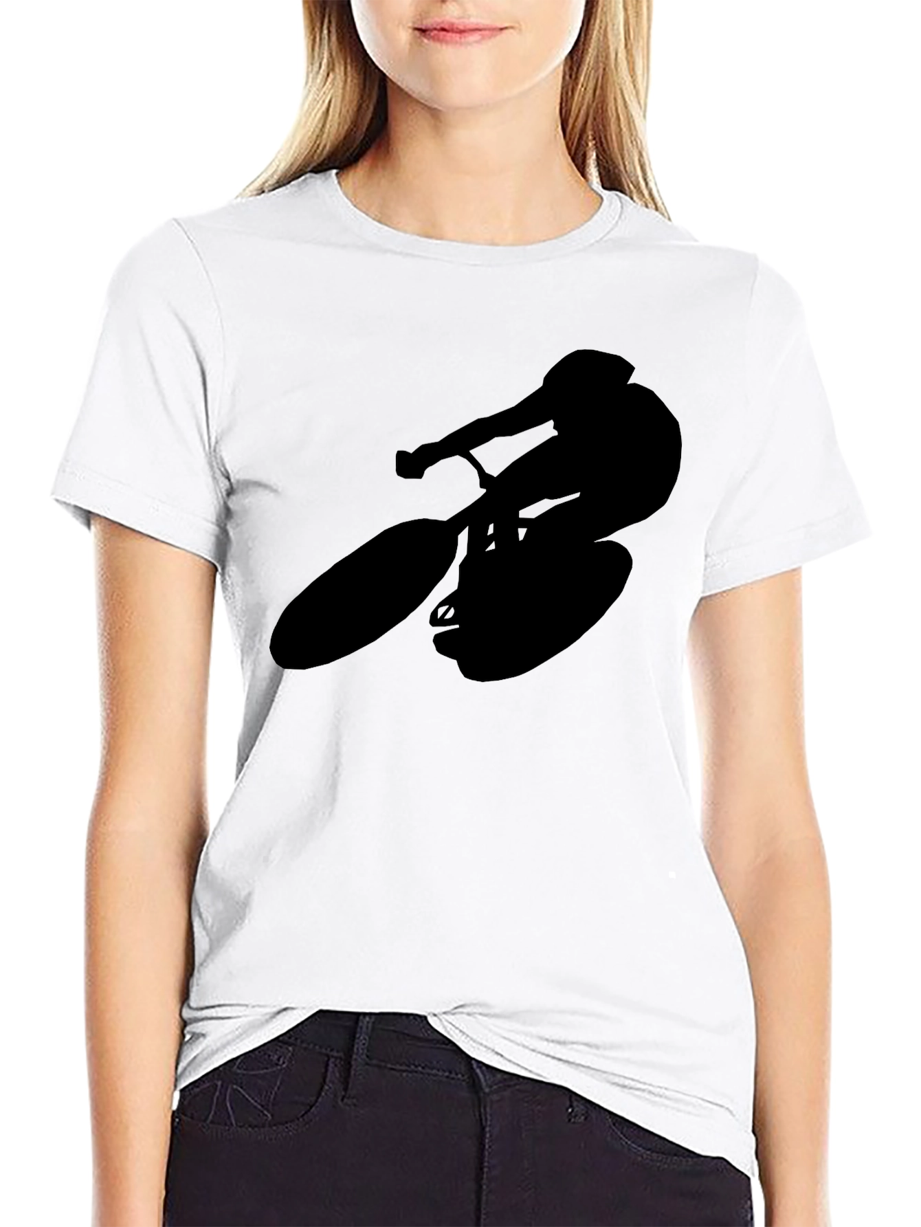Silhouette Cyclist T-Shirt - Black