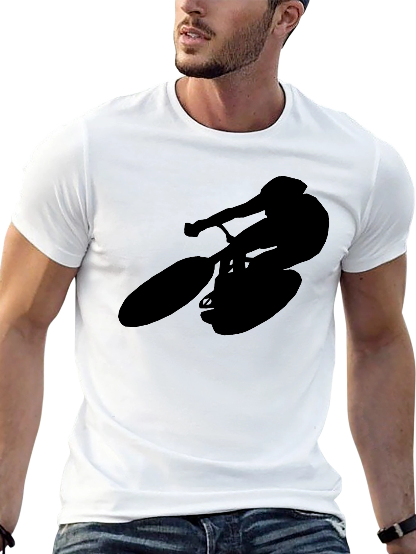 Silhouette Cyclist T-Shirt - Black